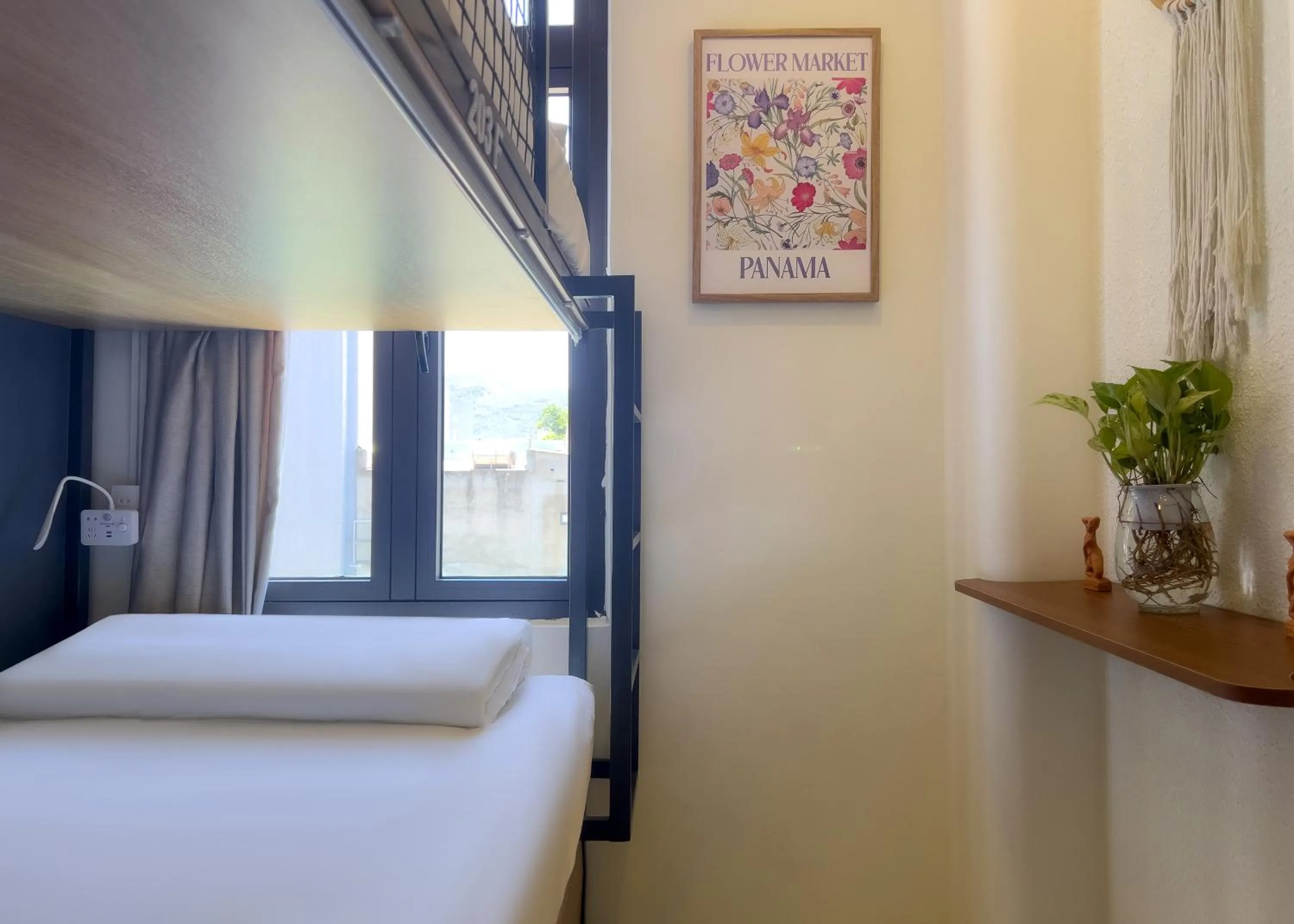 Decorative detail, Bed in The Backpacker Hostel and spa