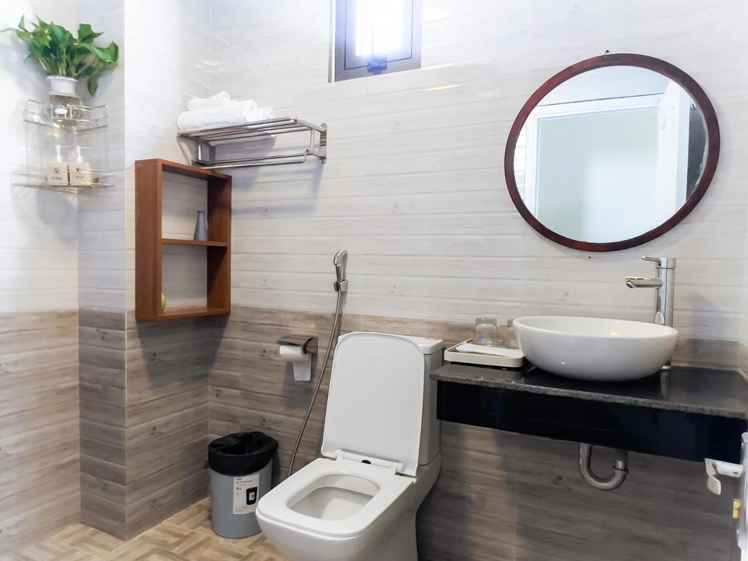 Bathroom in The Backpacker Hostel and spa