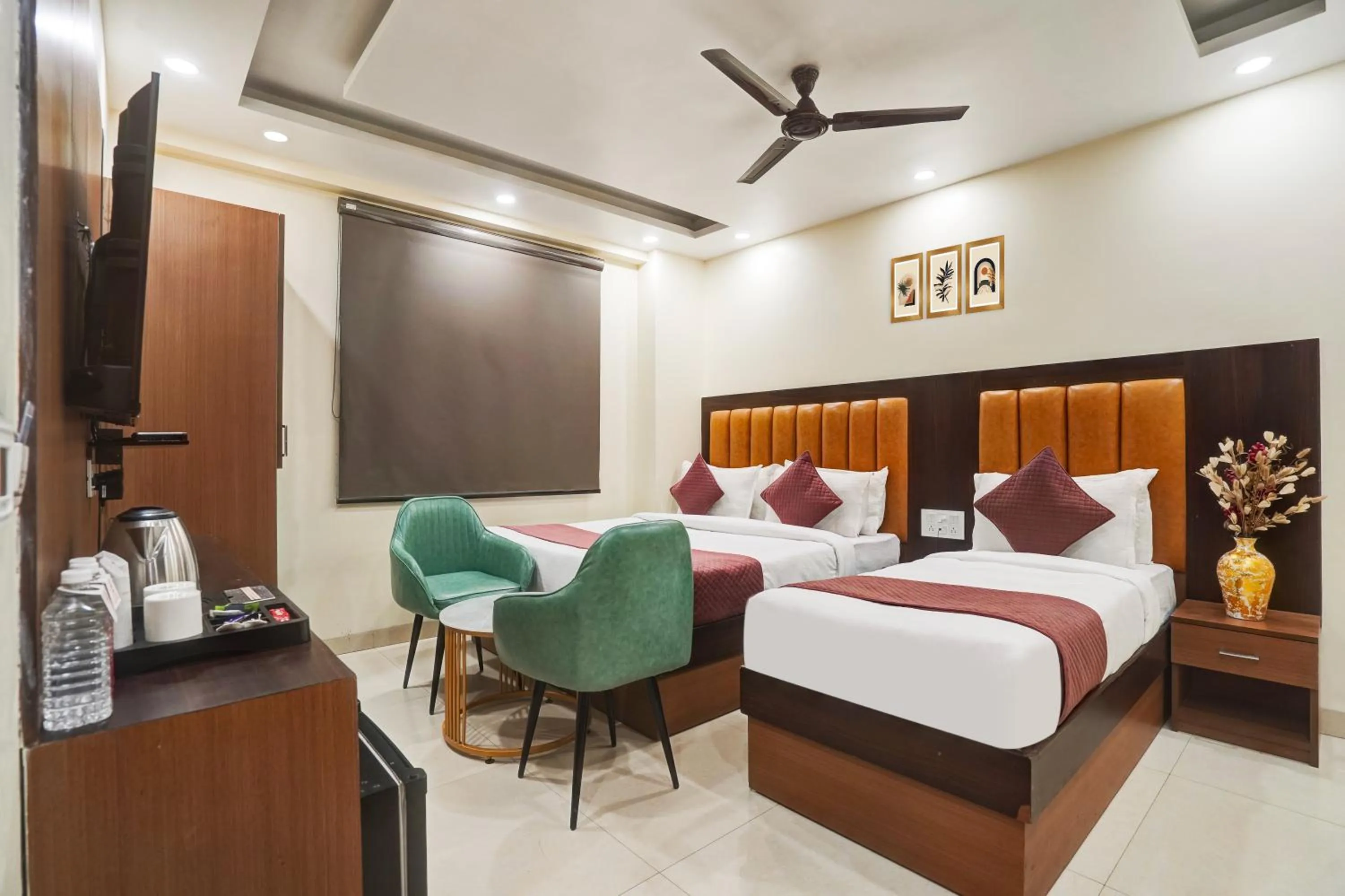 Photo of the whole room, Bed in Hotel Royal Rosette Near New Delhi Railway Station - Connaught Place and VFS
