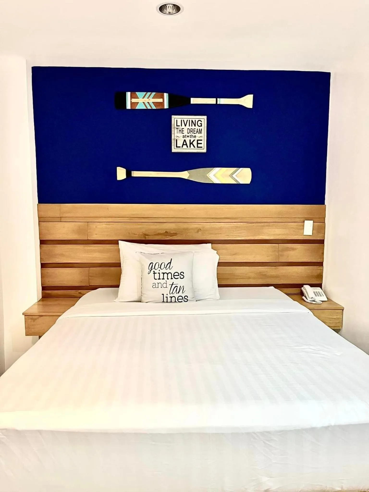 Bed in Blue Coast Beach Hotel