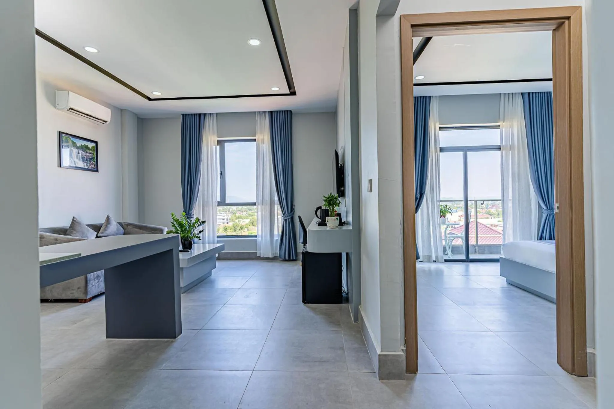 Bed in The Square Kampot Hotel