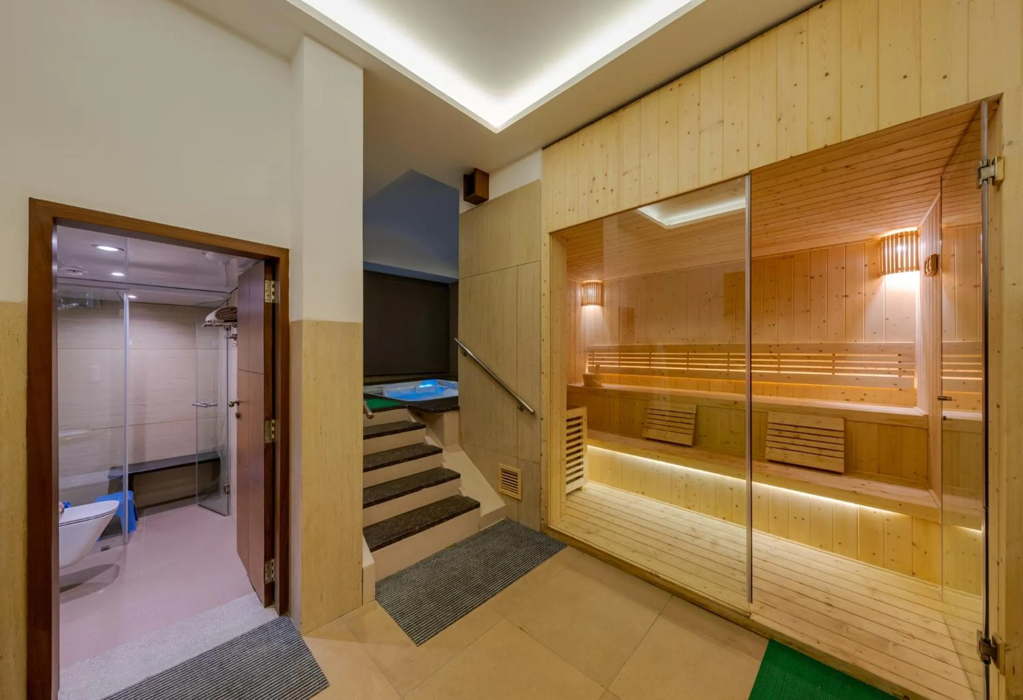 View (from property/room), Bed in Highland Club with Swimming Pool-GYM