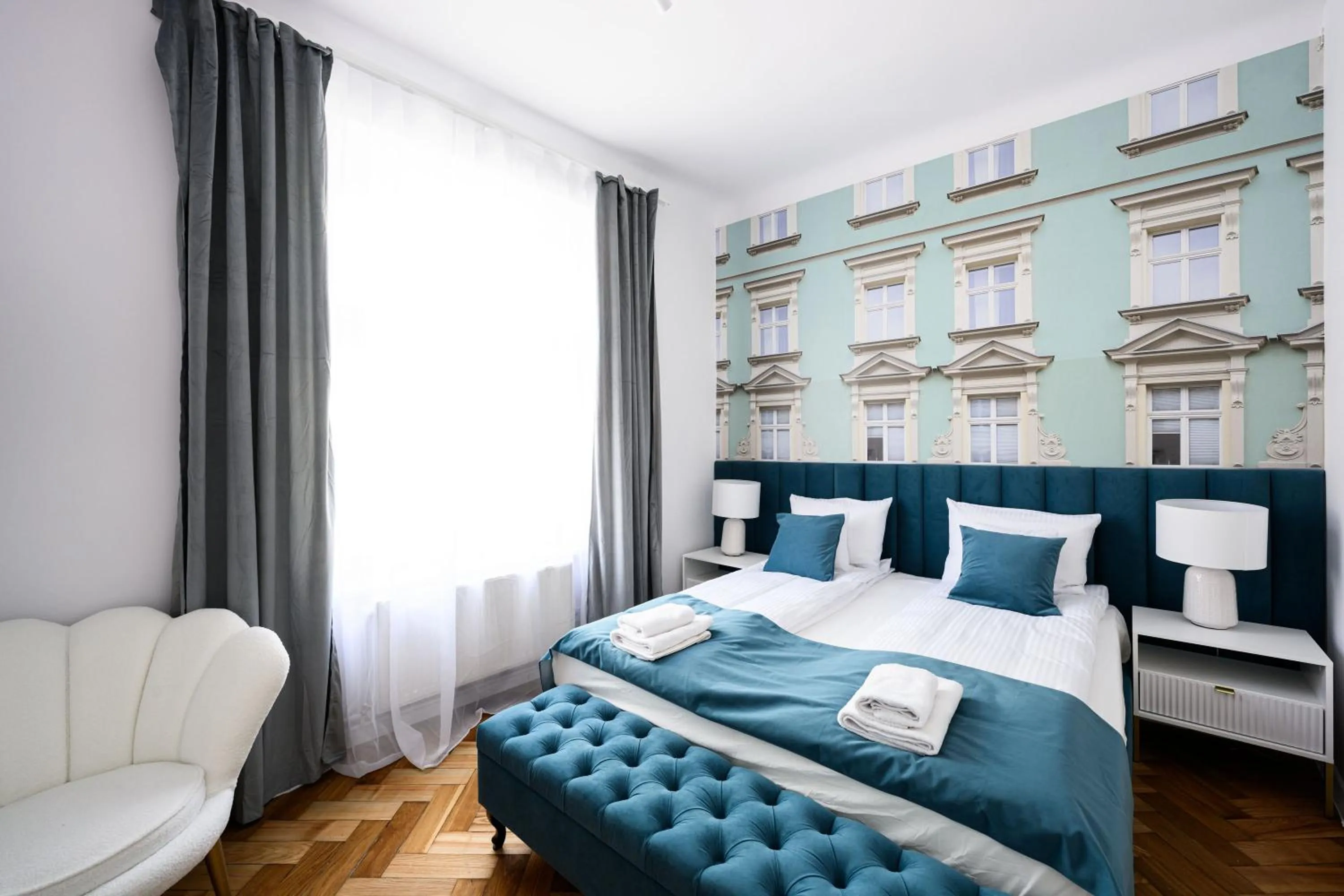 towels, Bed in Wiślna Main Square Apartments