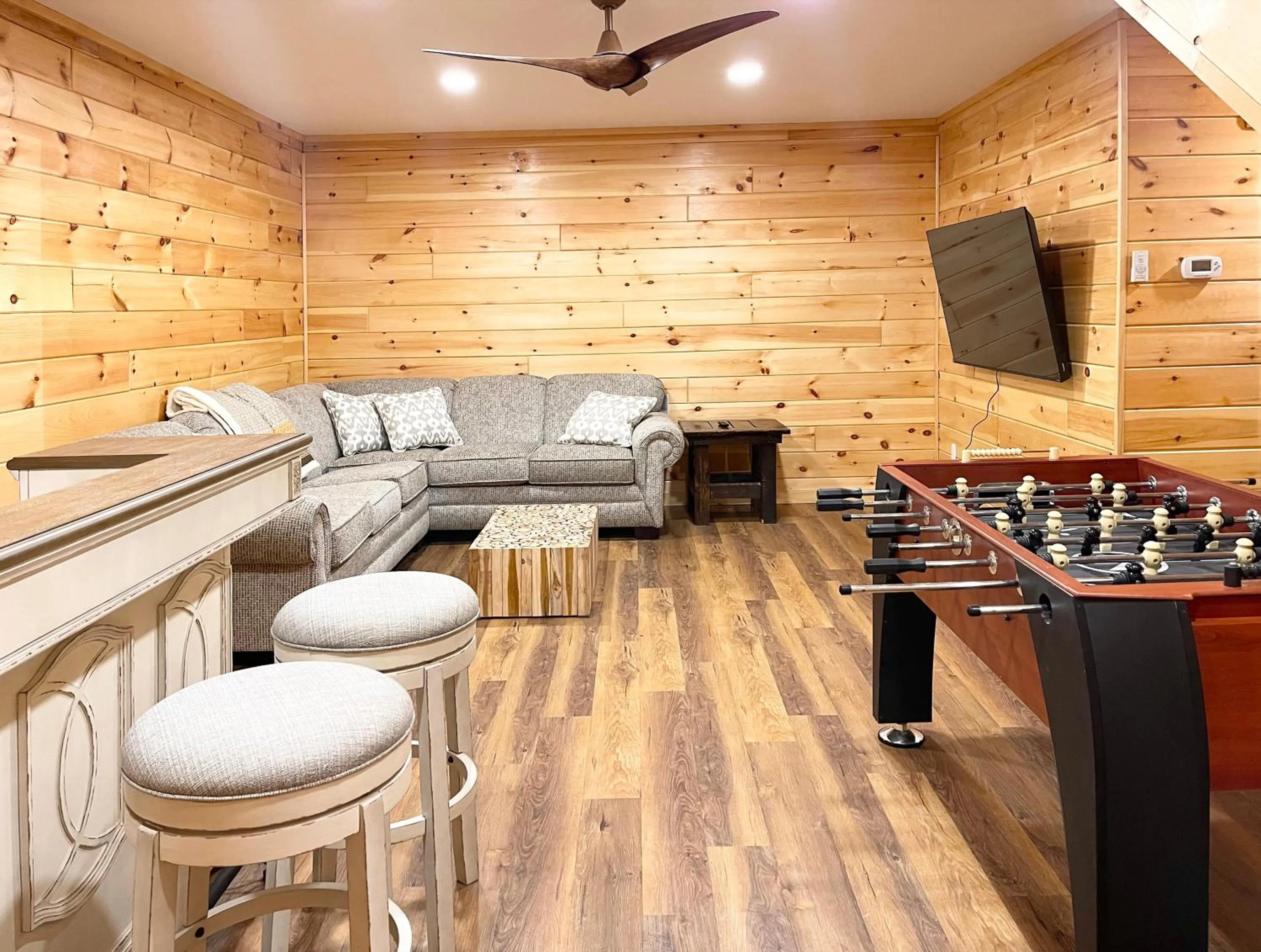 Game Room in Adirondack Mountain Cabin with Hot Tub, Near Whiteface, Lake Placid, Fire Pit, Game Rm