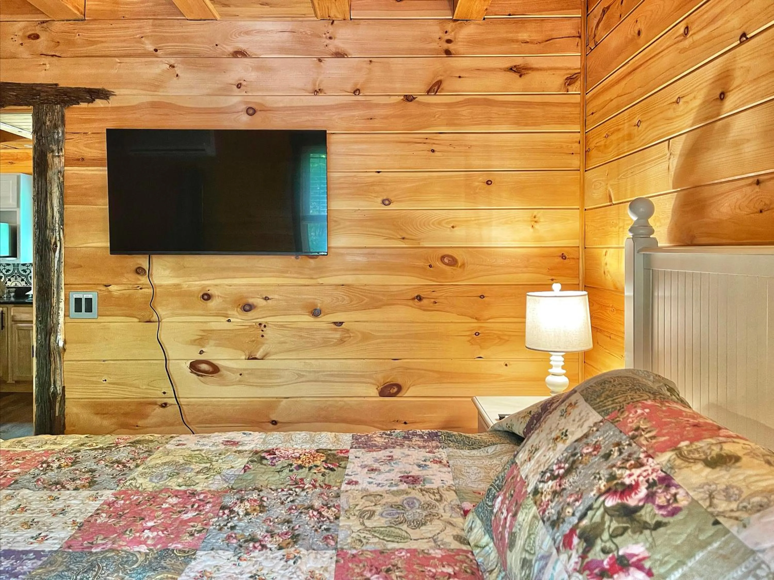 Bed in Adirondack Mountain Cabin with Hot Tub, Near Whiteface, Lake Placid, Fire Pit, Game Rm