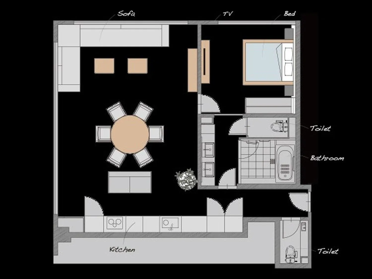 Floor plan in HIDEOUT