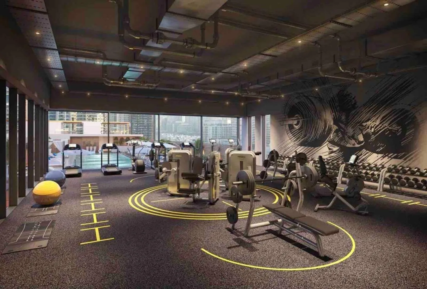 Fitness centre/facilities in Marco Polo - Studio with Marina View, Huge Balcony in Marina