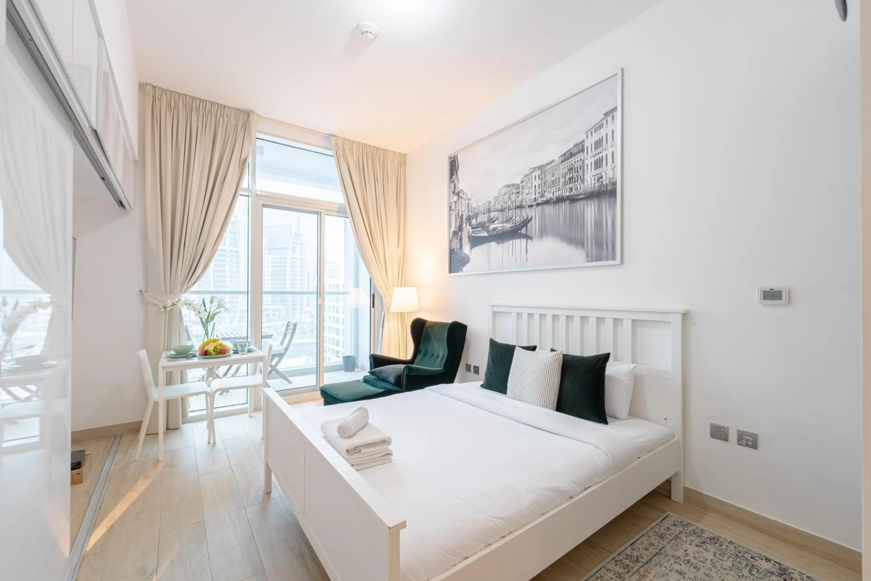 Living room in Marco Polo - Studio with Marina View, Huge Balcony in Marina