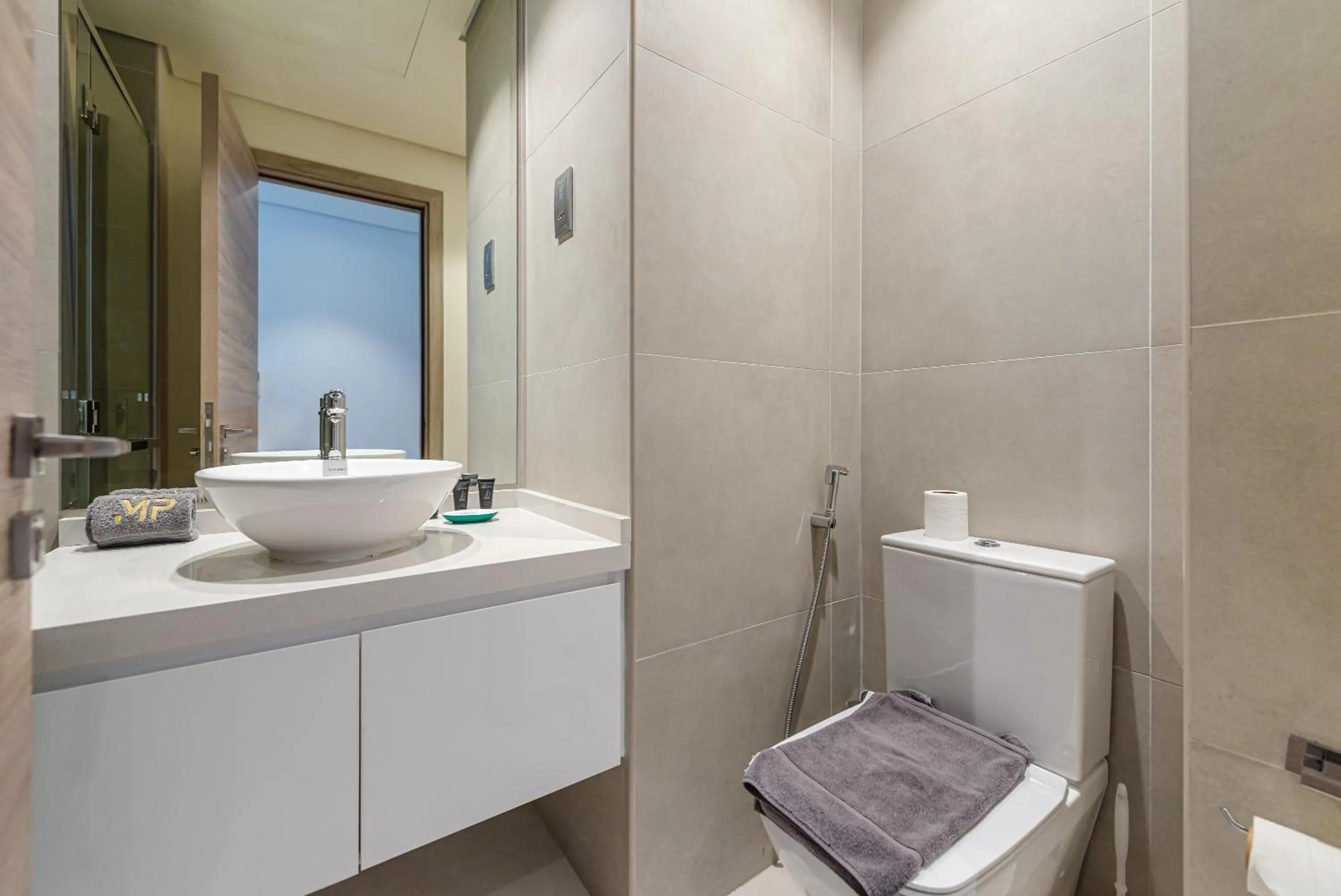 Bathroom in Marco Polo - Studio with Marina View, Huge Balcony in Marina