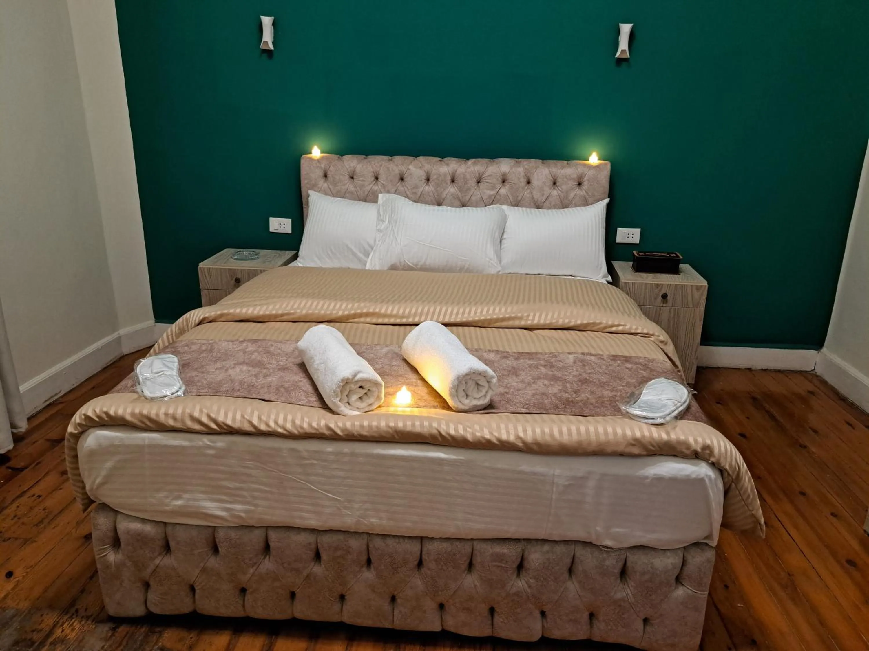 Bed in downtown Family Suites