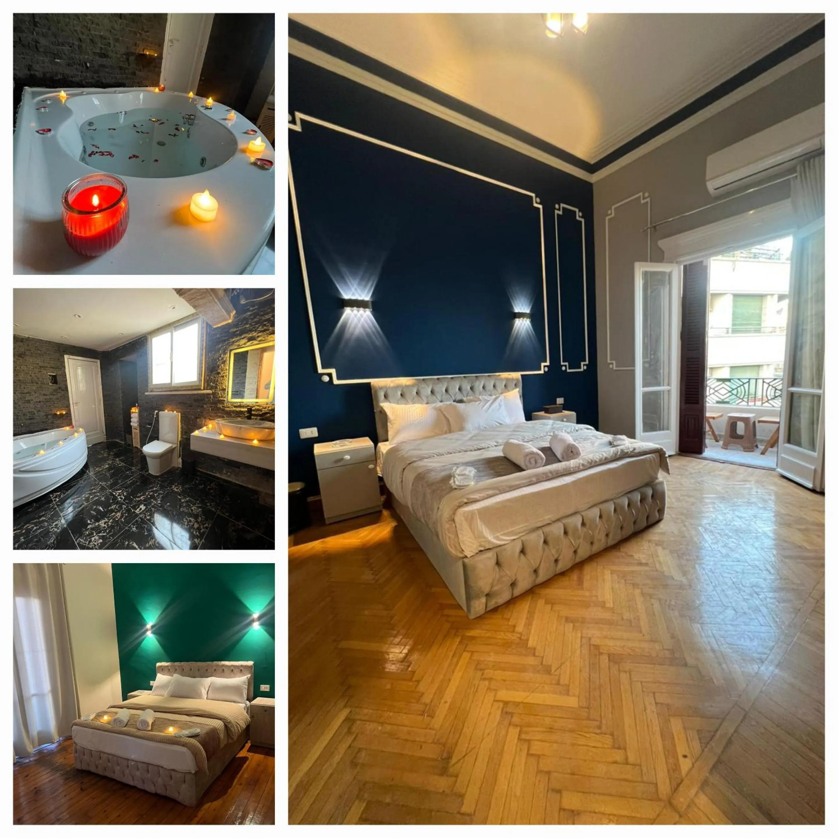 Photo of the whole room, Bed in downtown Family Suites