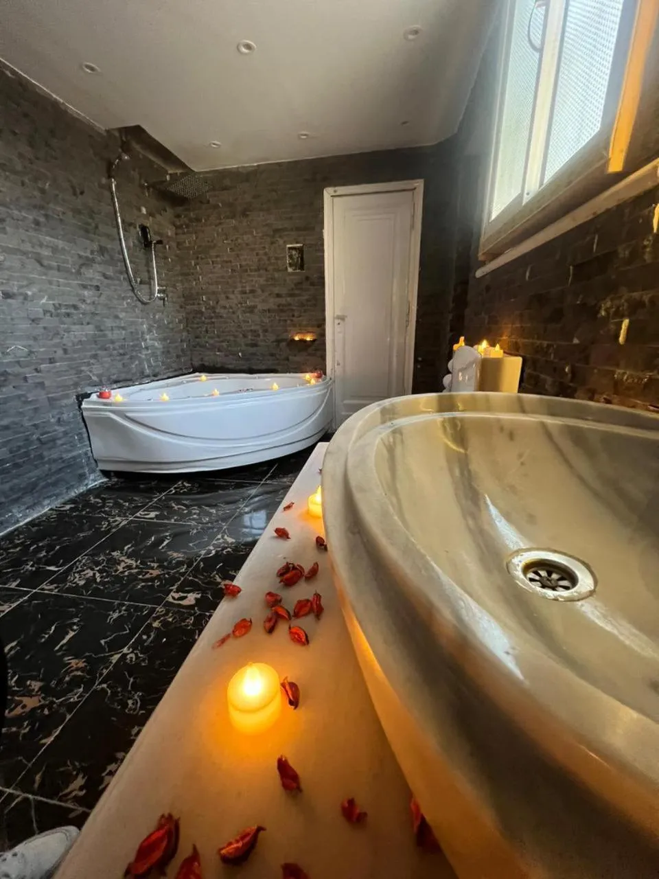 Bathroom in downtown Family Suites