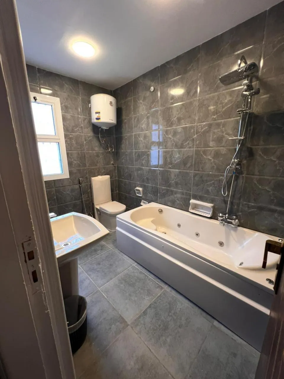 Bathroom in downtown Family Suites