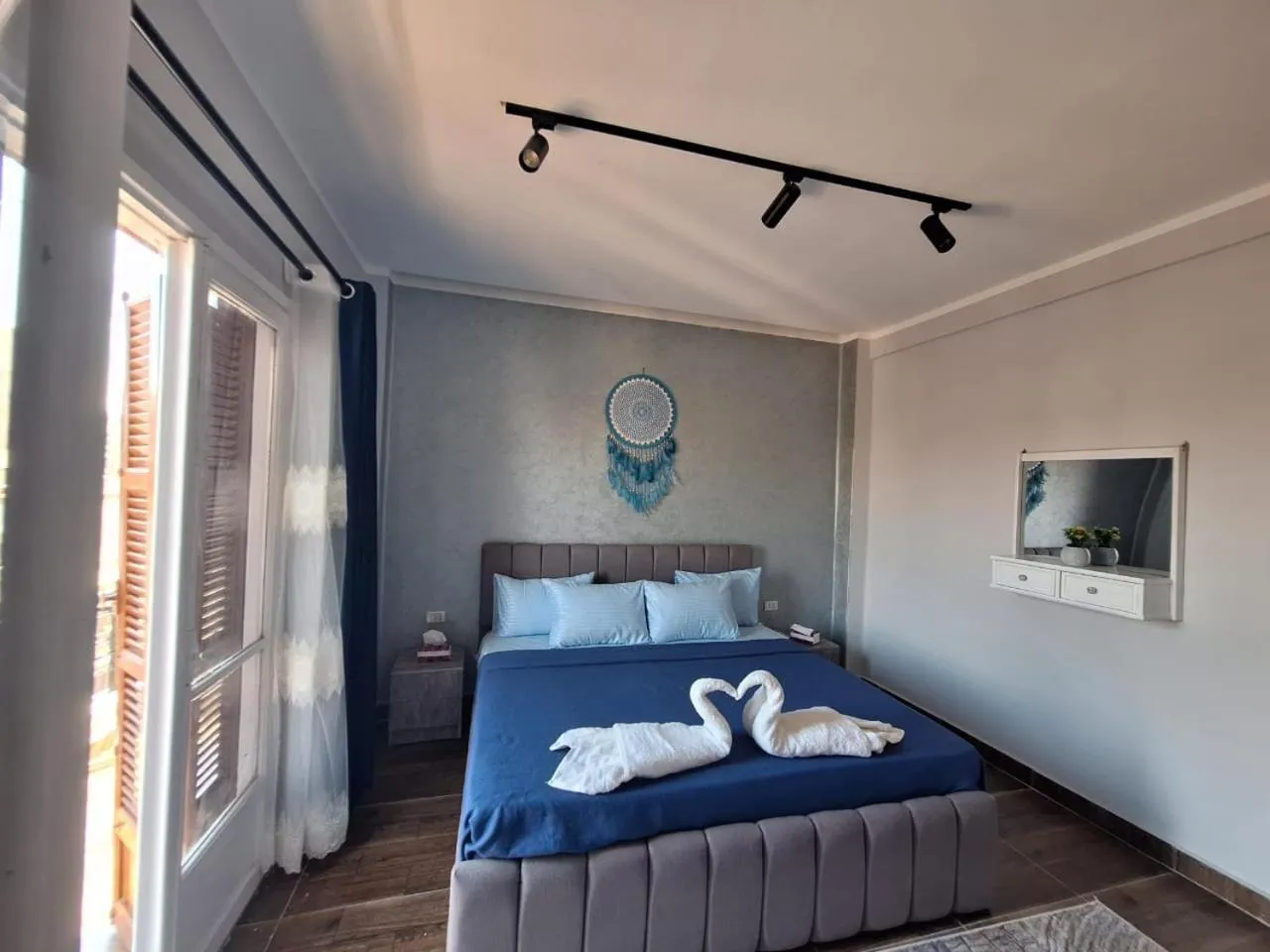 Bedroom, Bed in downtown Family Suites