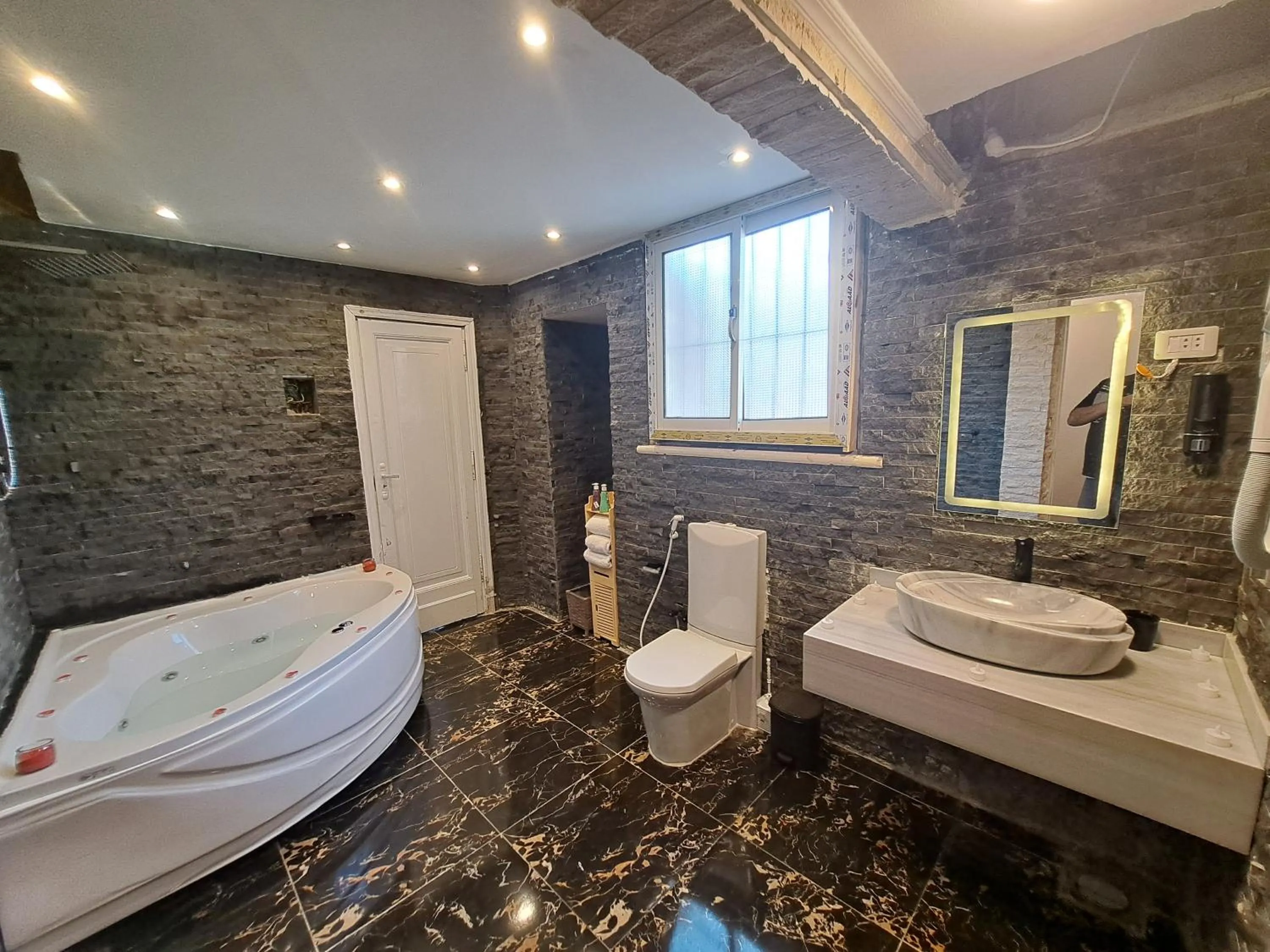 Bathroom in downtown Family Suites