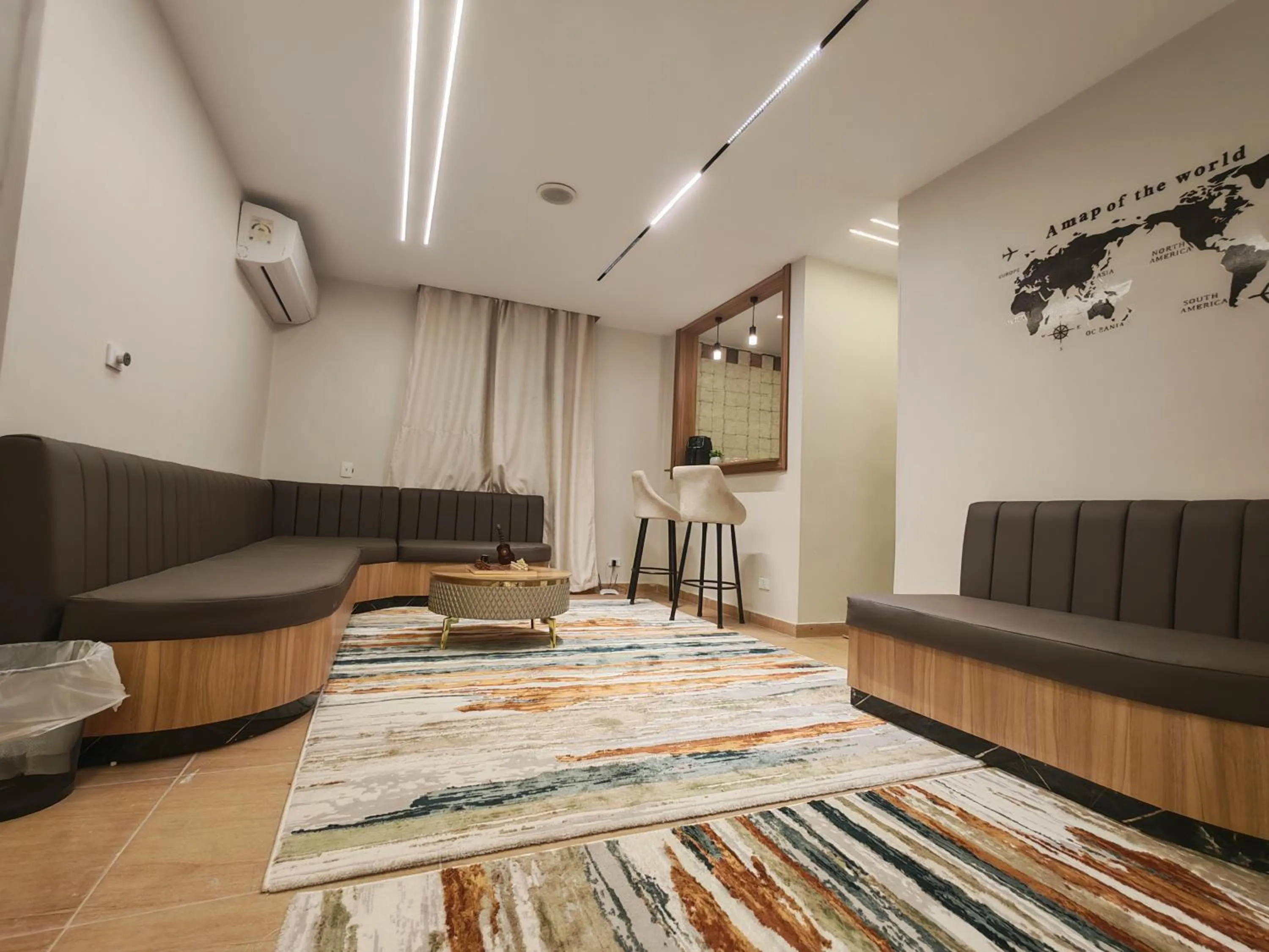 Seating area in downtown Family Suites