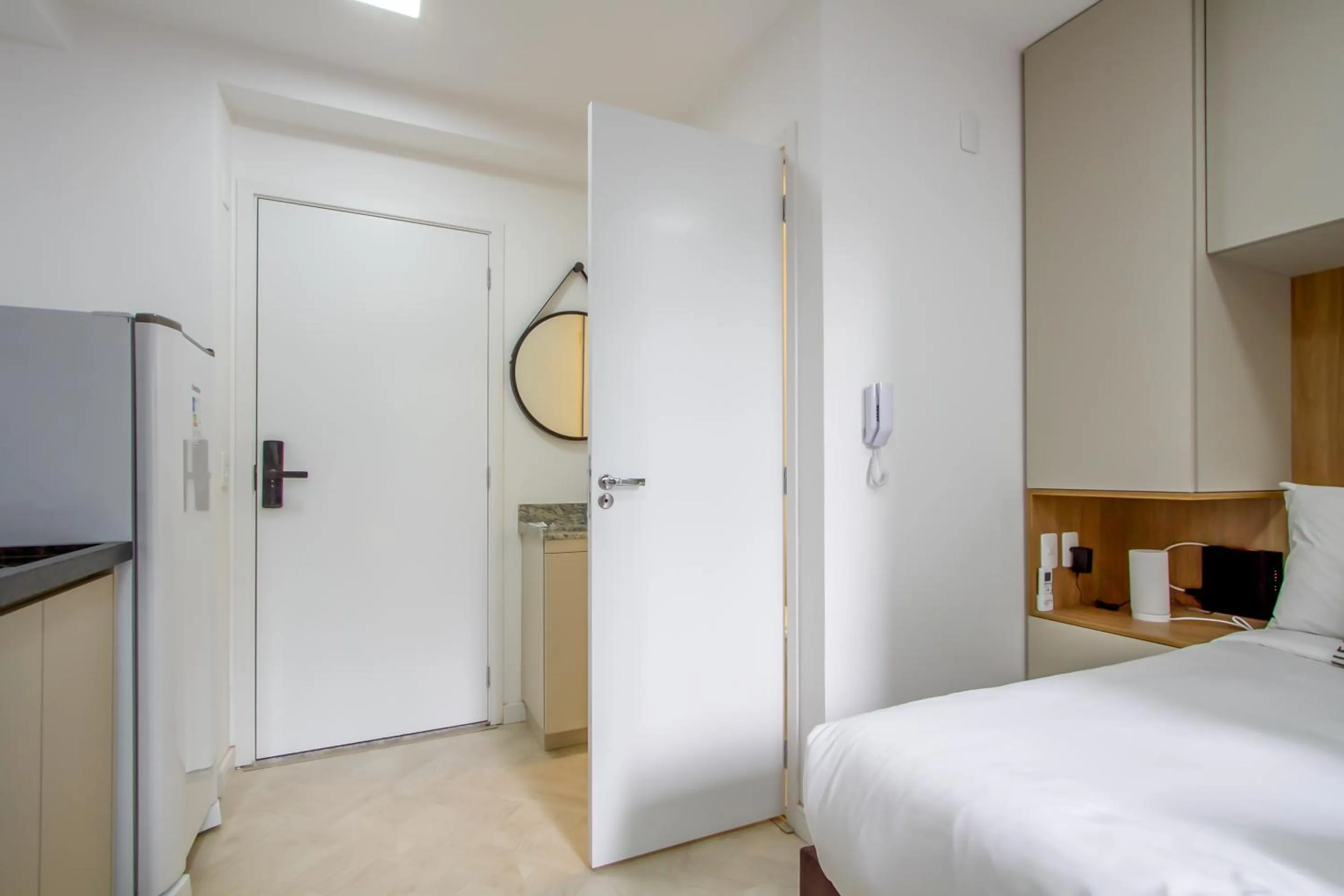Kitchen or kitchenette, Bed in 360 Ascent Paulista