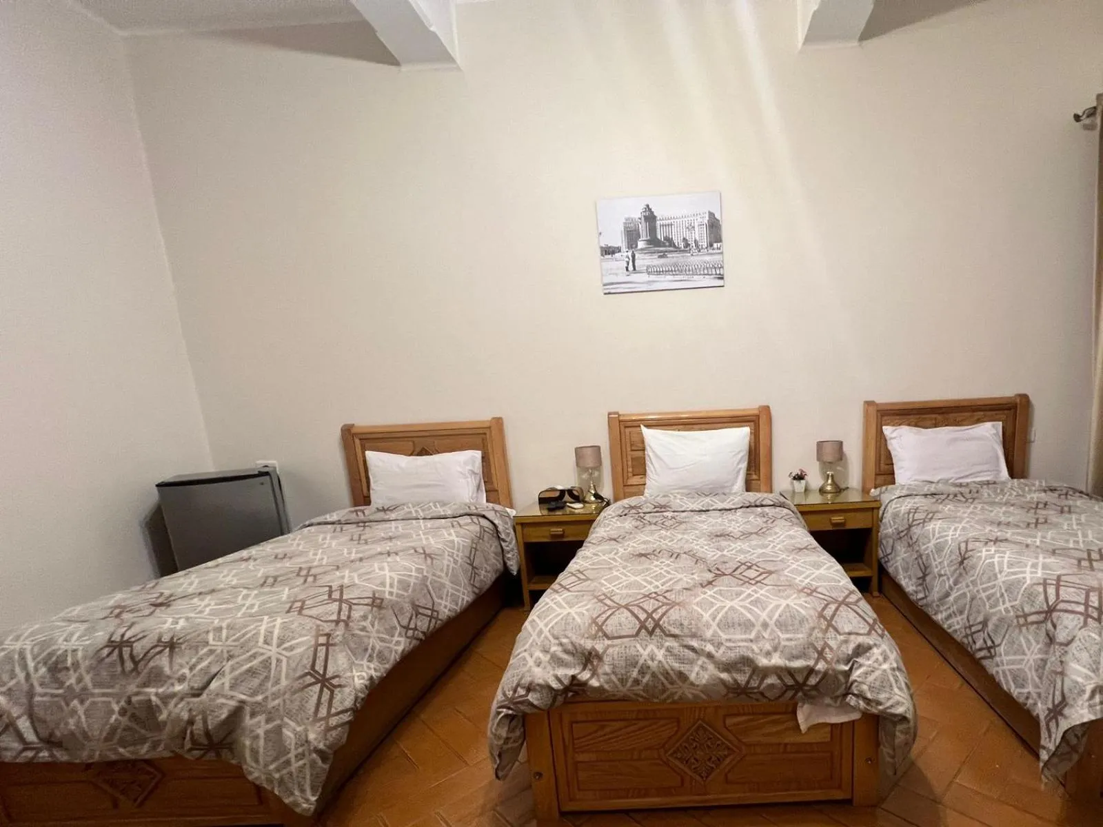 Bed in Central Cairo Hotel