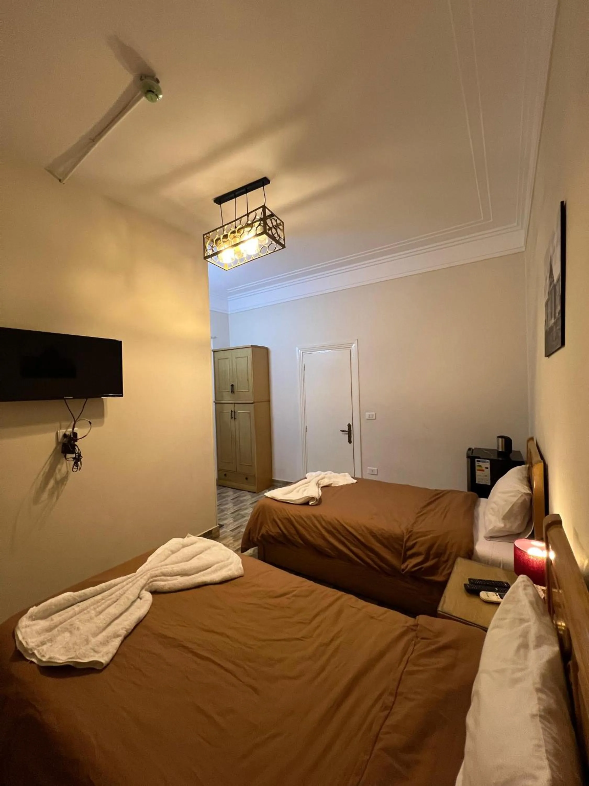 air conditioner, Bed in Central Cairo Hotel