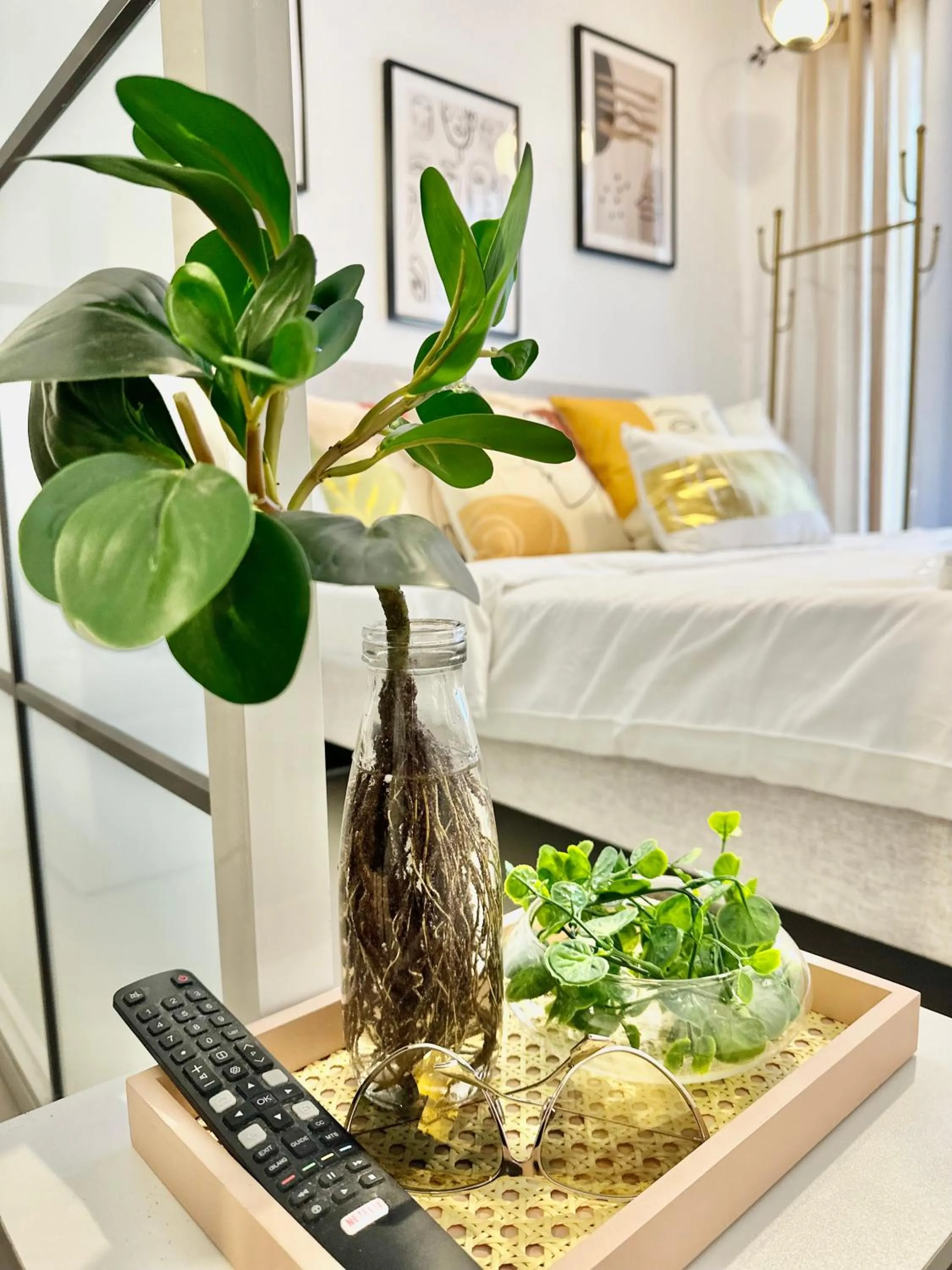 Bed in Scandinavian 1 BR beside SM CDO w POOL and Netflix