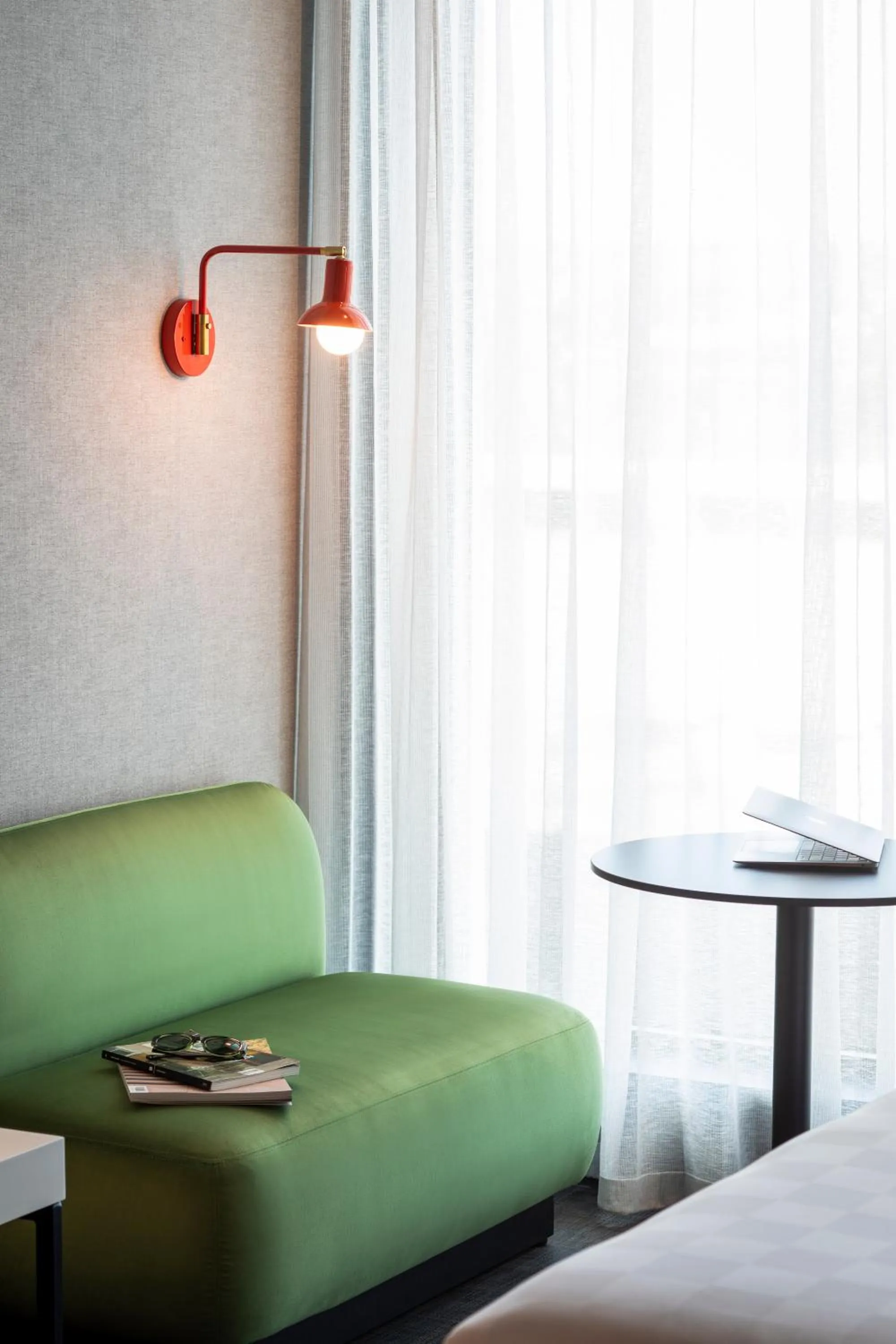 Seating area, Bed in Alt Hotel Calgary University District