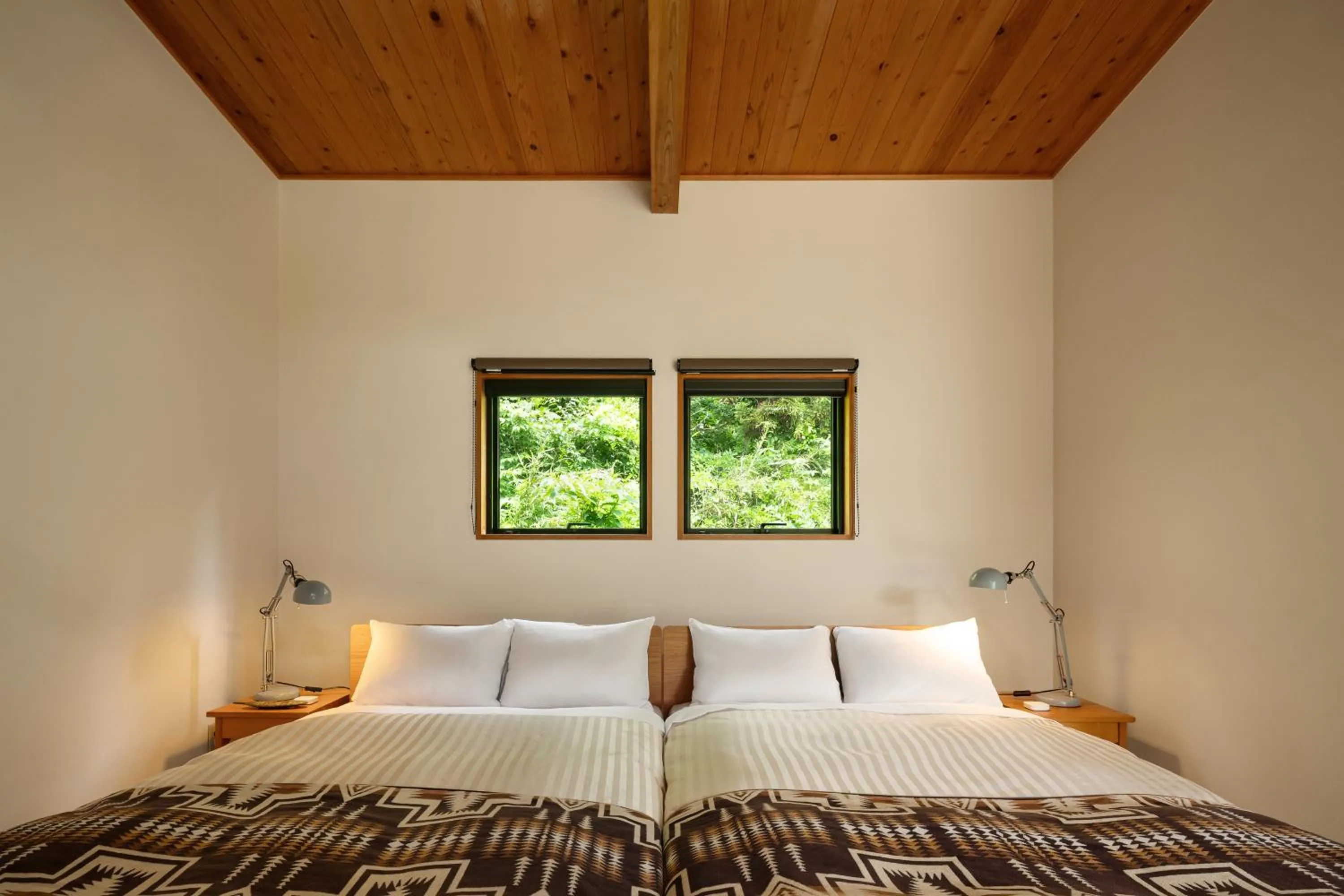 Bed in THE FARM Resort Japan