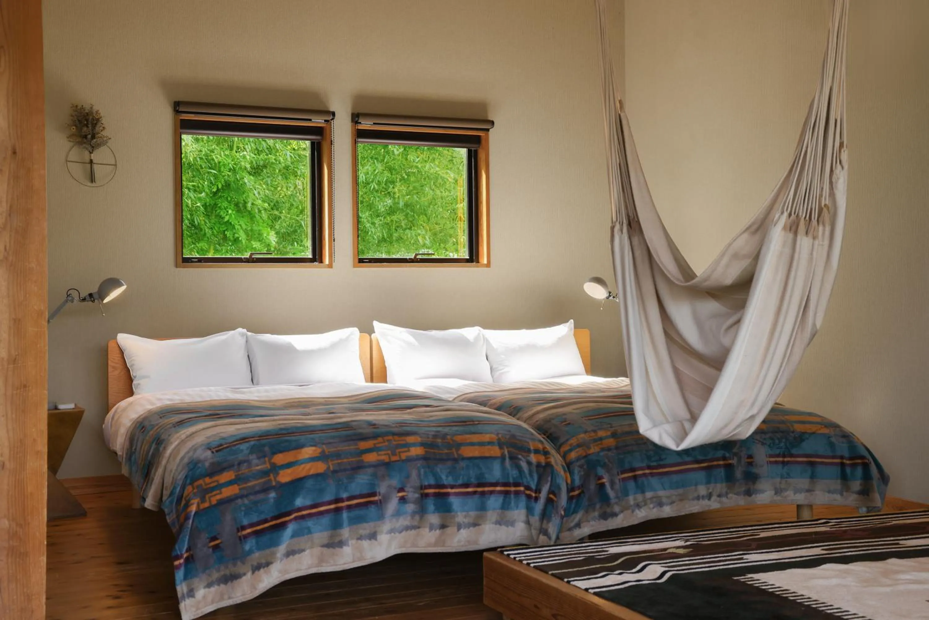 Bed in THE FARM Resort Japan