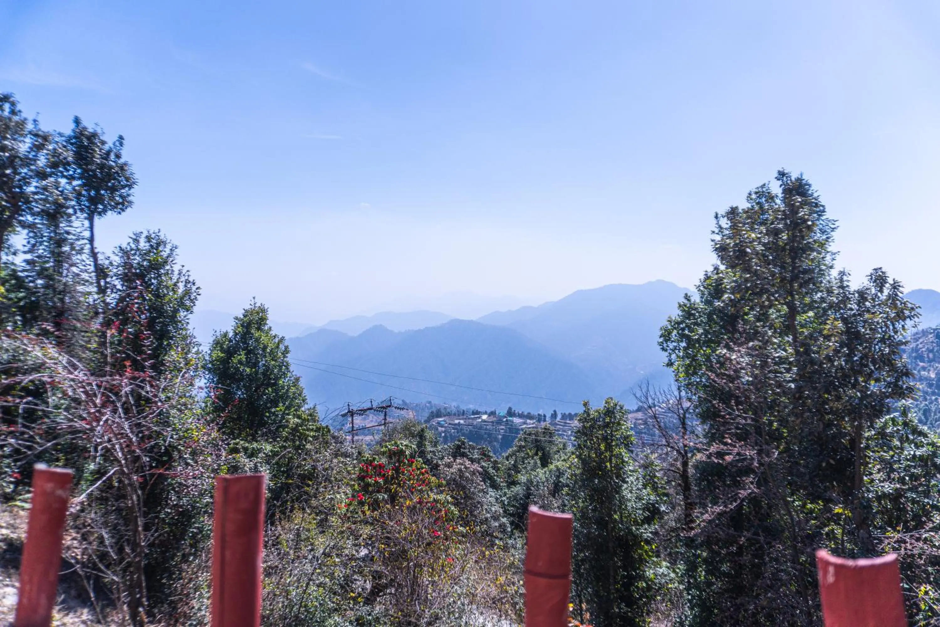 View (from property/room) in Kana Mud An Ethnic Village Resort - Beautiful View of Gangotri Mountains