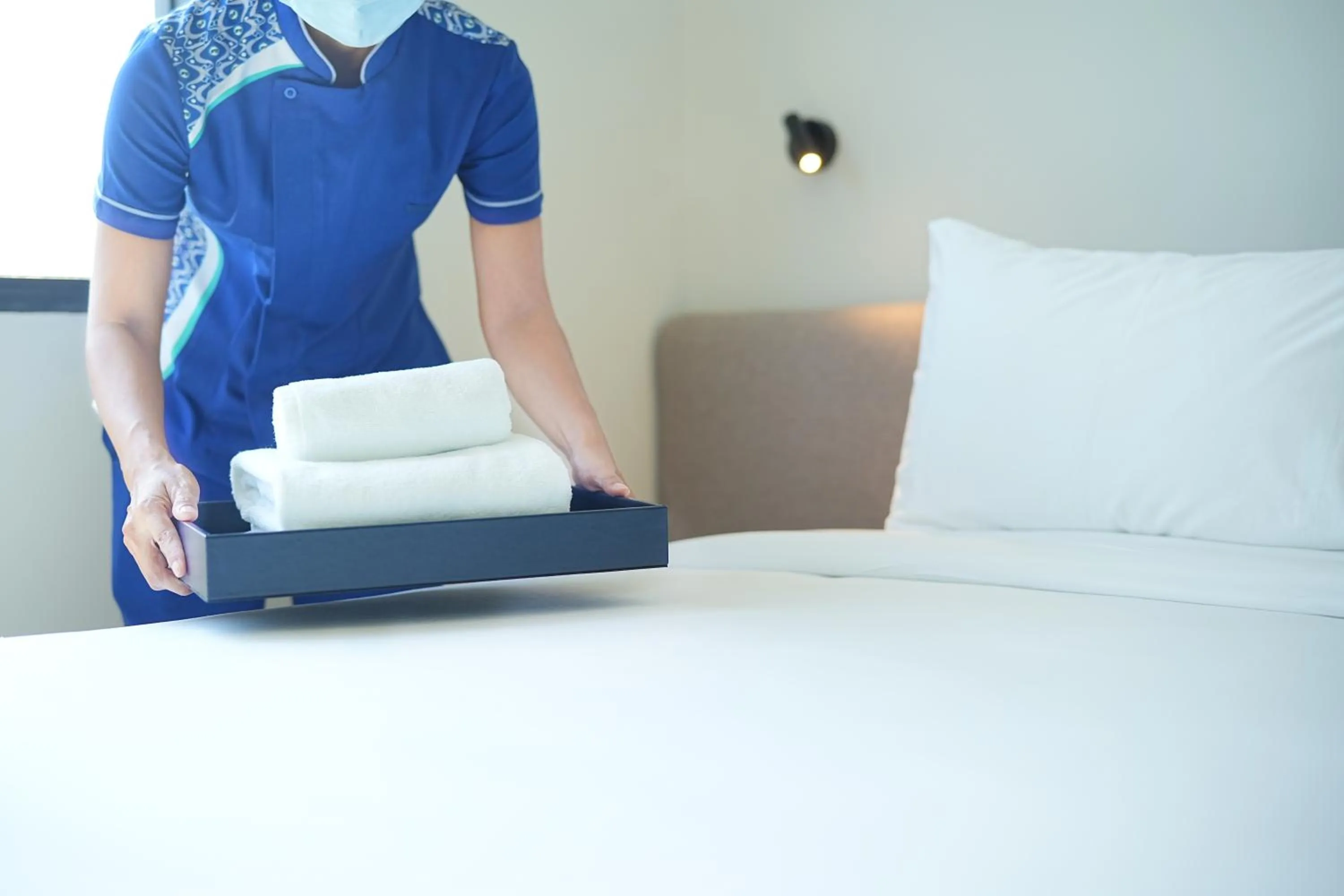 Bed in GO Hotel Si Racha at Central Si Racha