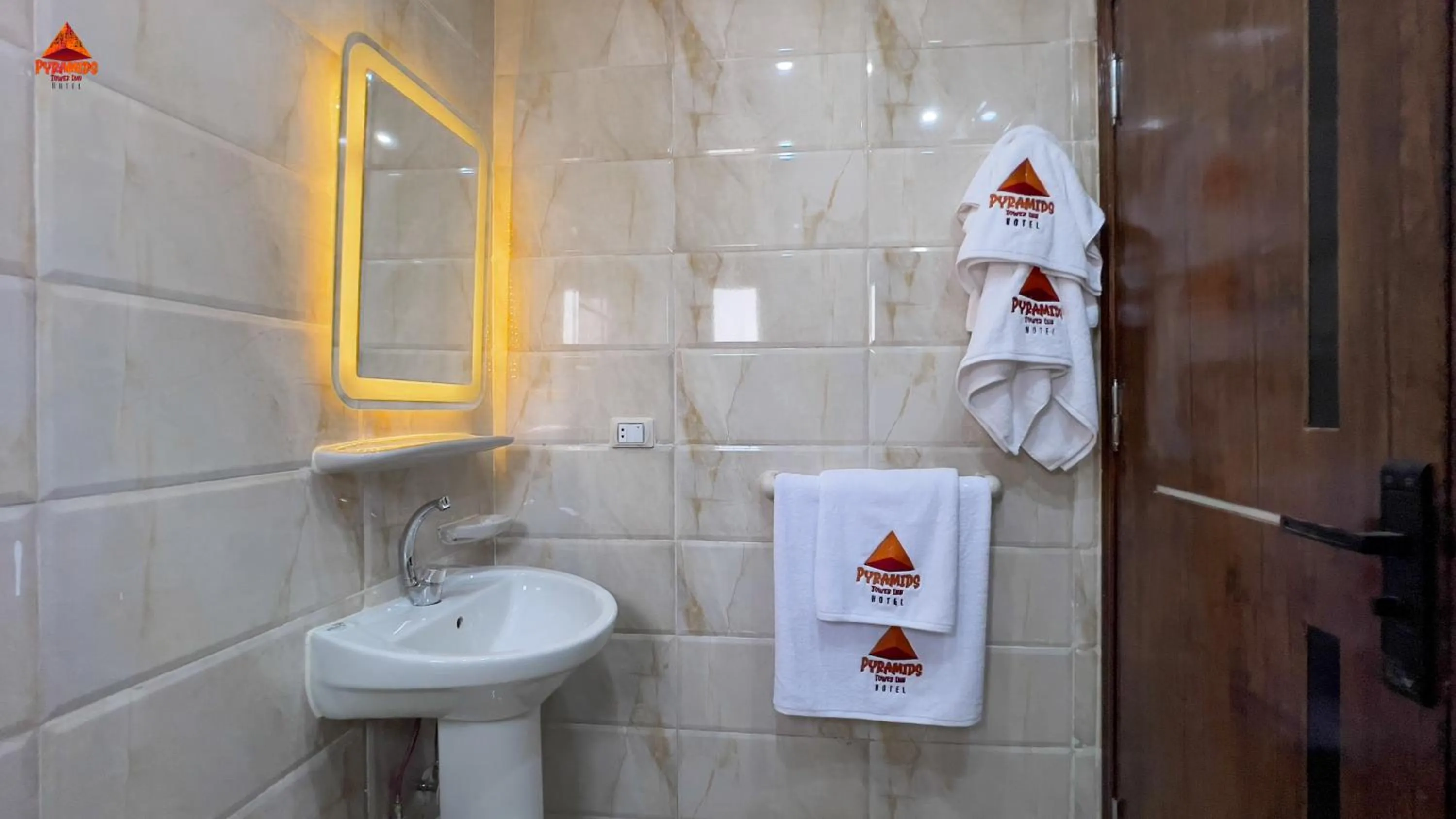 Toilet in pyramids tower view inn