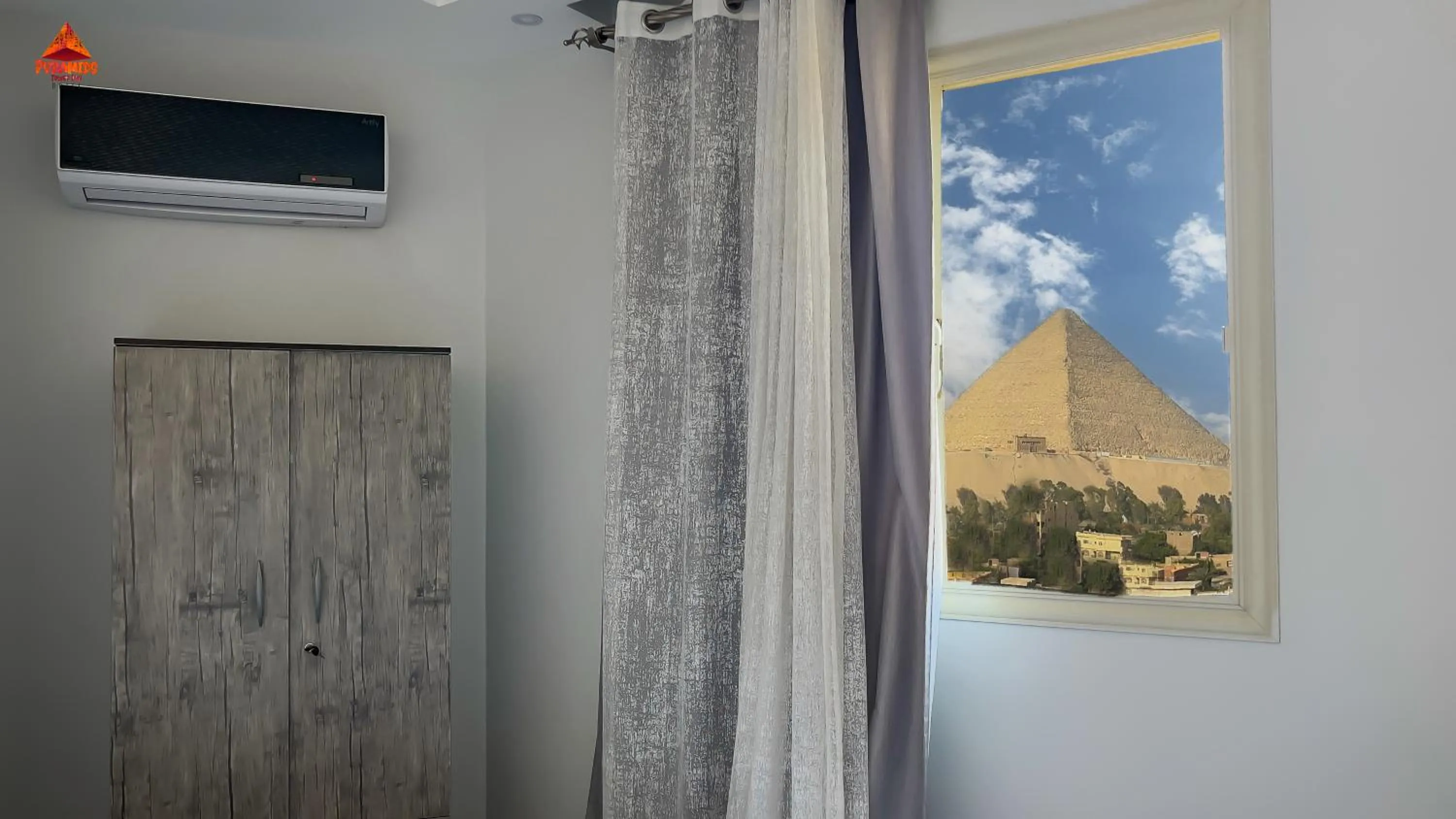 Natural landscape in pyramids tower view inn