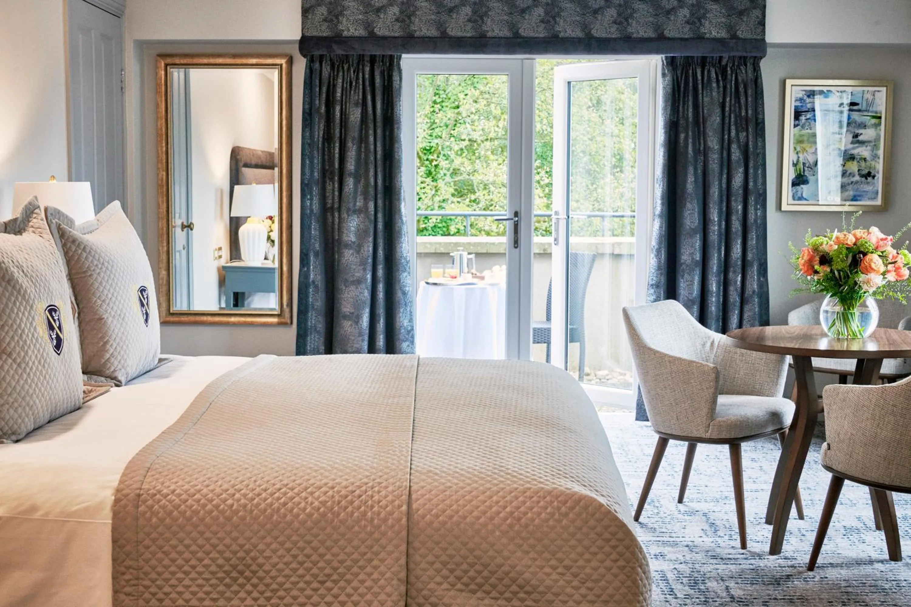 Balcony/Terrace, Bed in Matfen Hall Hotel, Golf & Spa