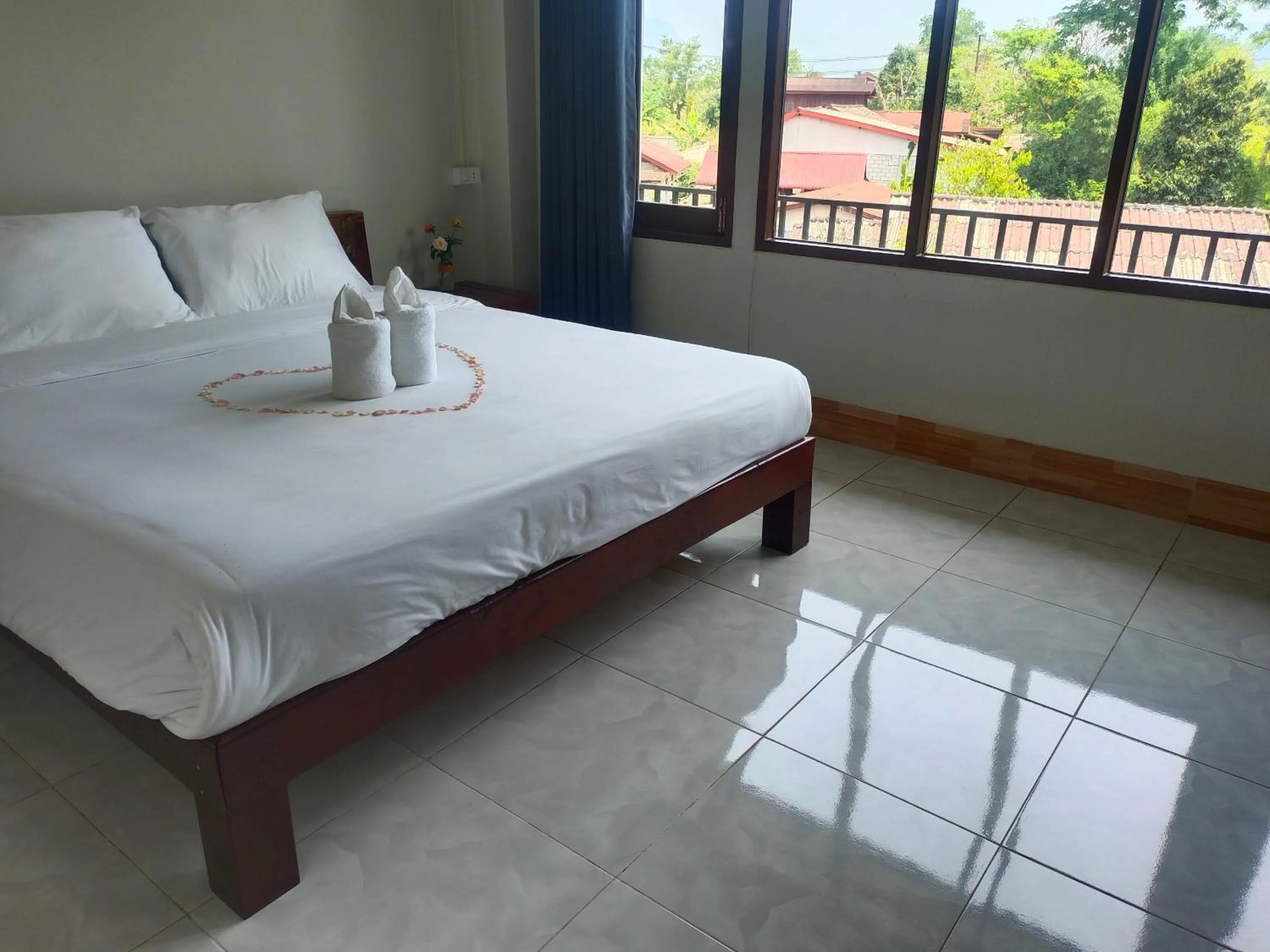 Bed in Vang Vieng Champa Resort