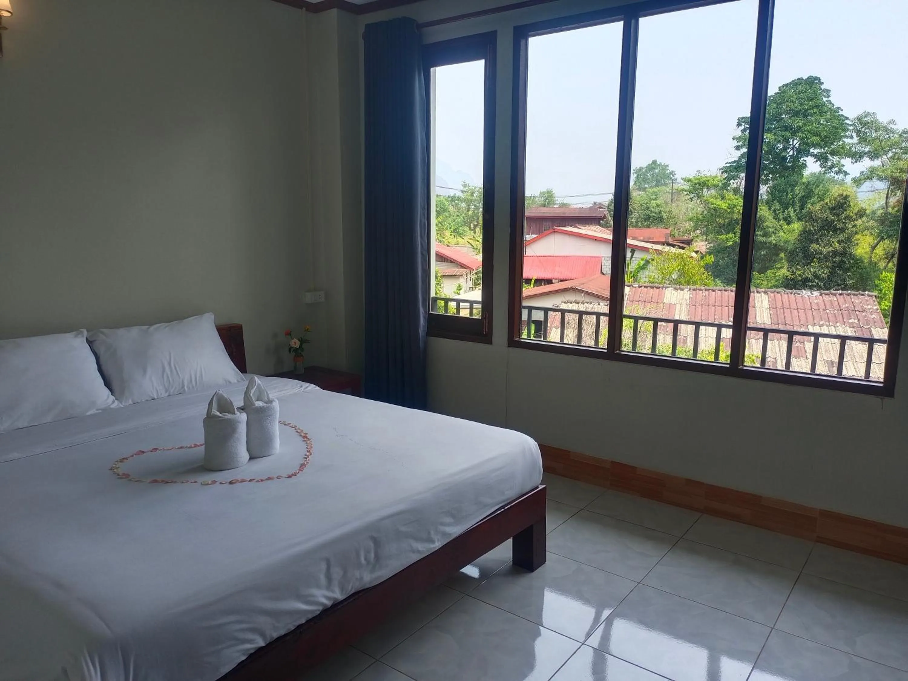 Bed in Vang Vieng Champa Resort