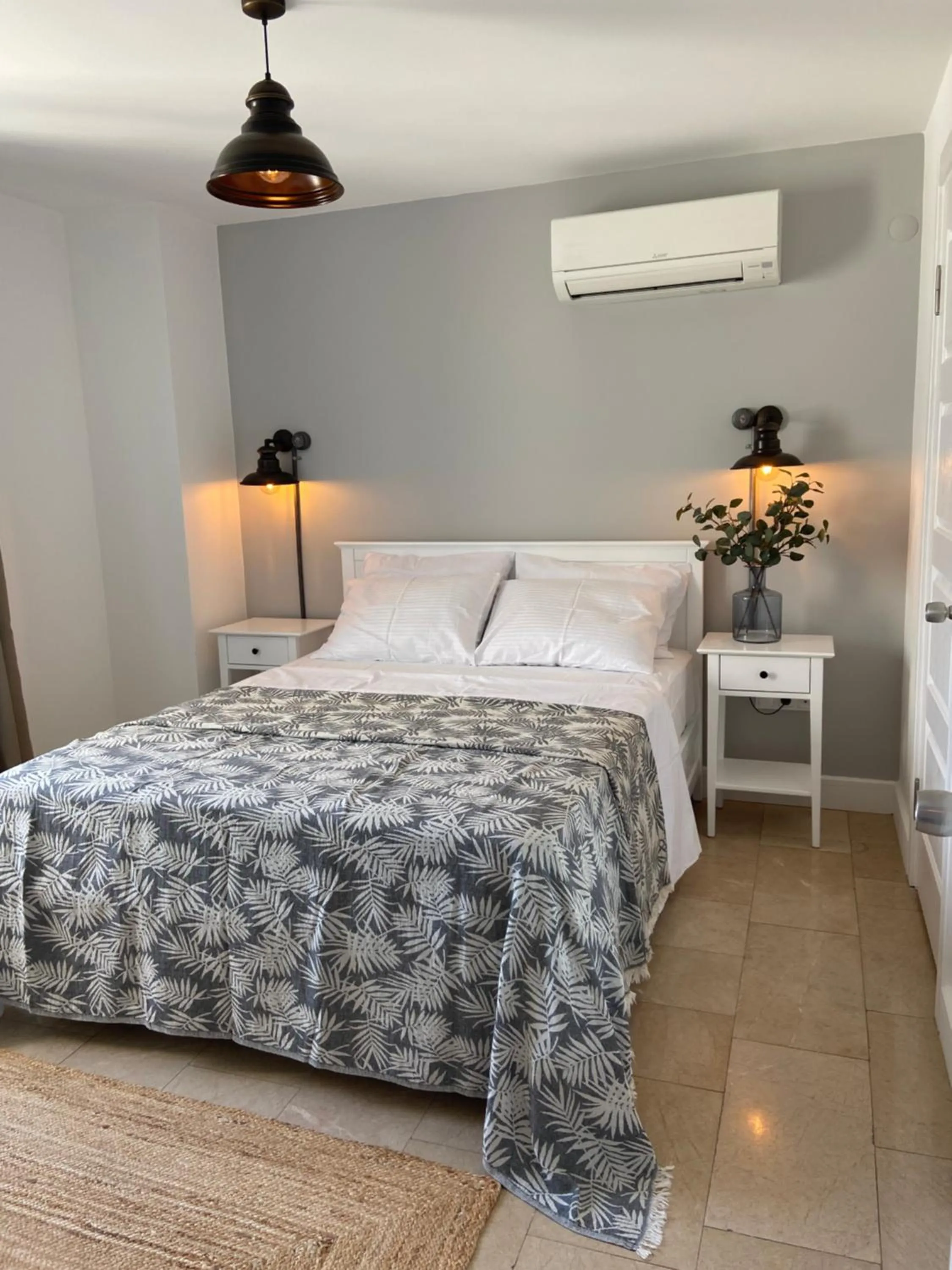 Bed in Alacati Moonbox Hotel