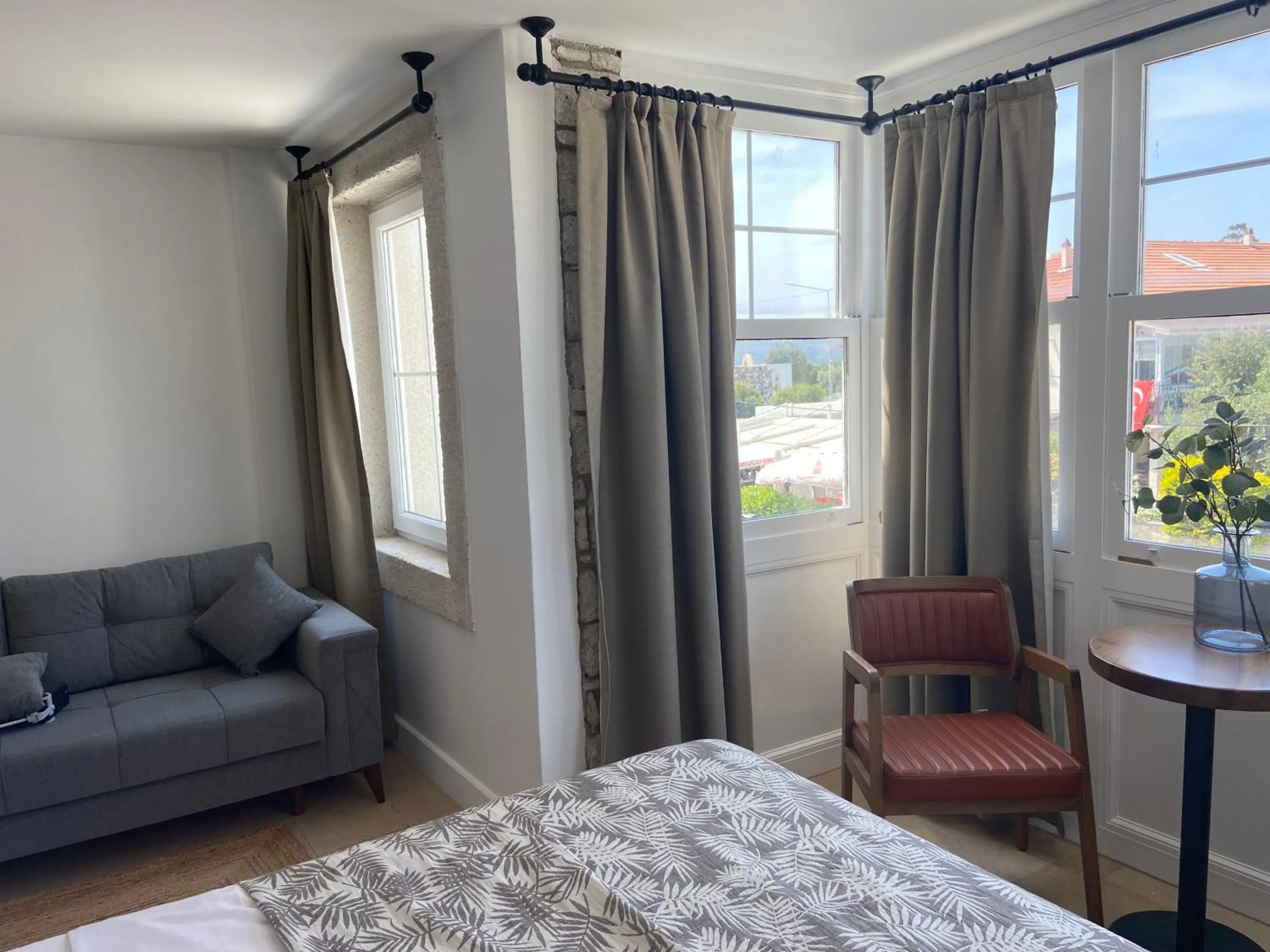 Bed in Alacati Moonbox Hotel