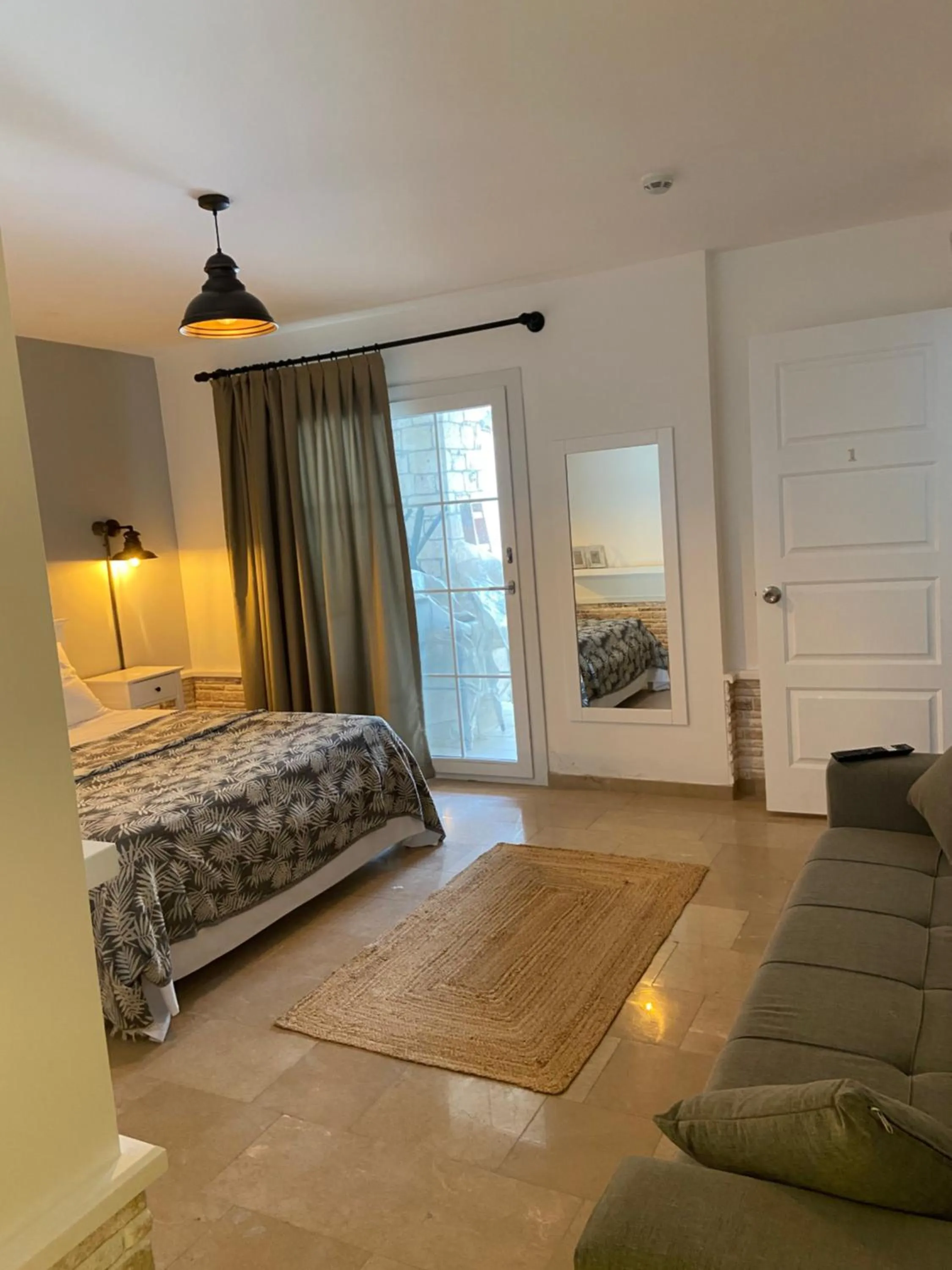 Bed in Alacati Moonbox Hotel