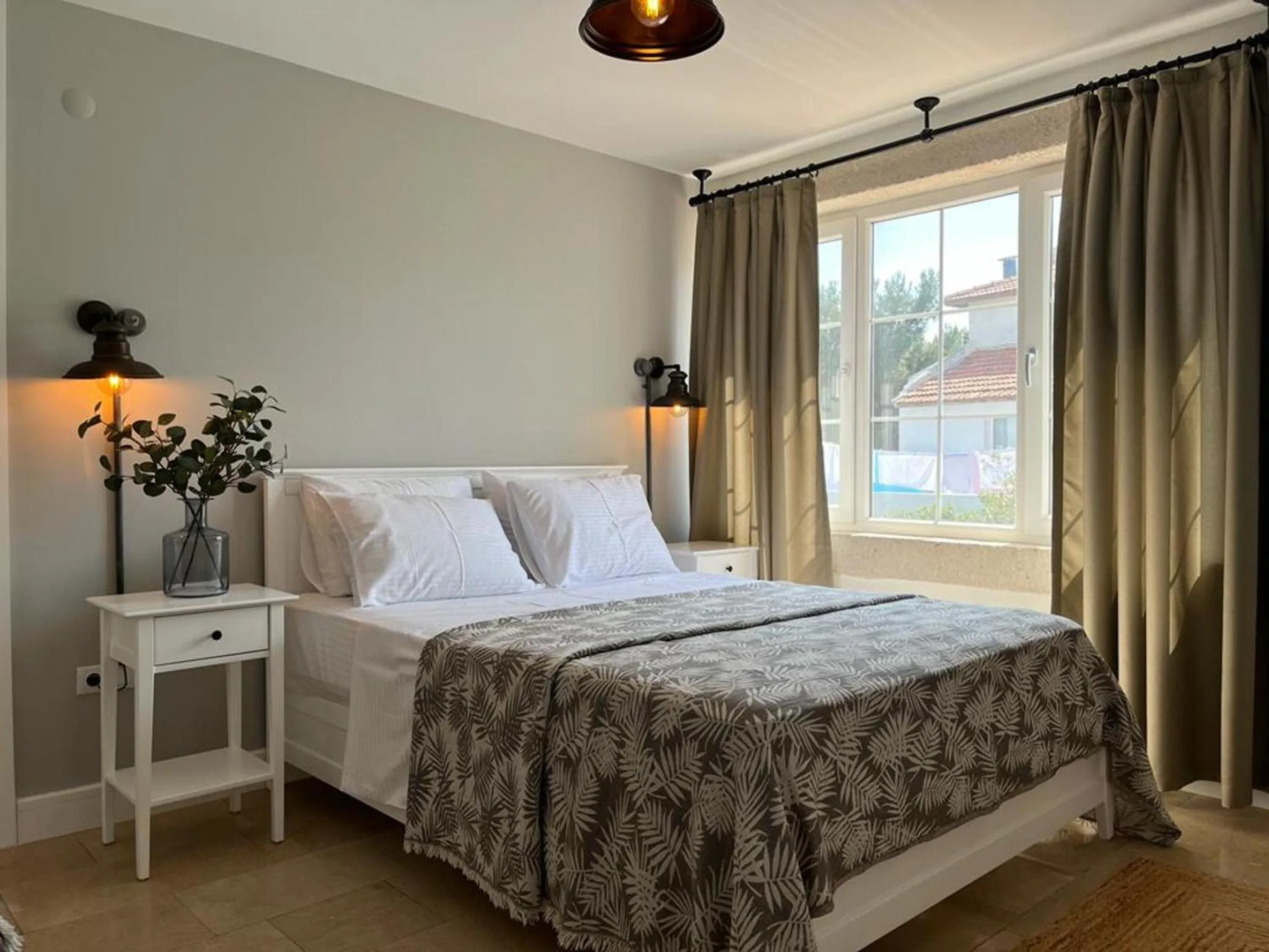 Bed in Alacati Moonbox Hotel