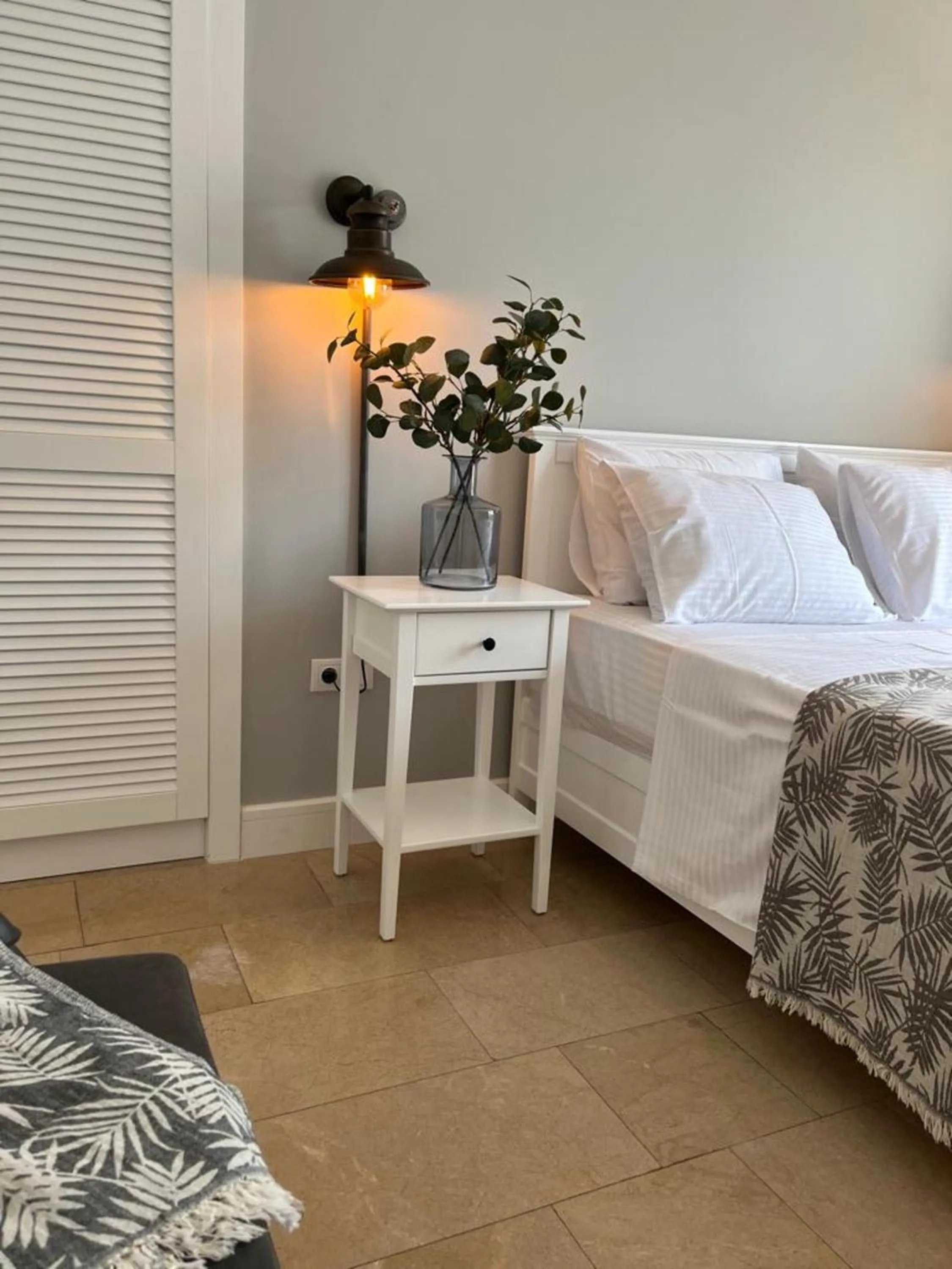 Bed in Alacati Moonbox Hotel