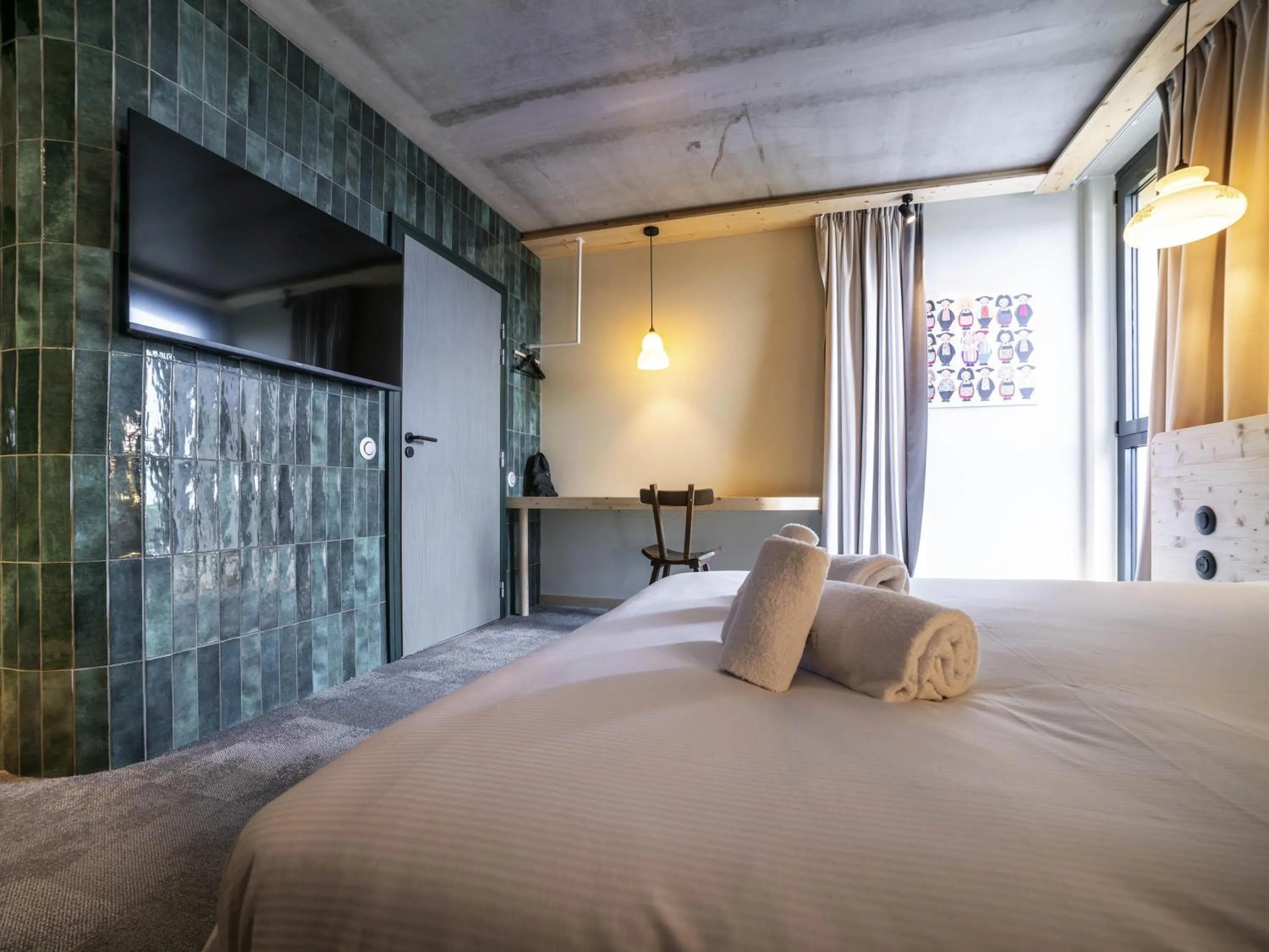 Bedroom, Bed in greet hotel Cernay Mulhouse