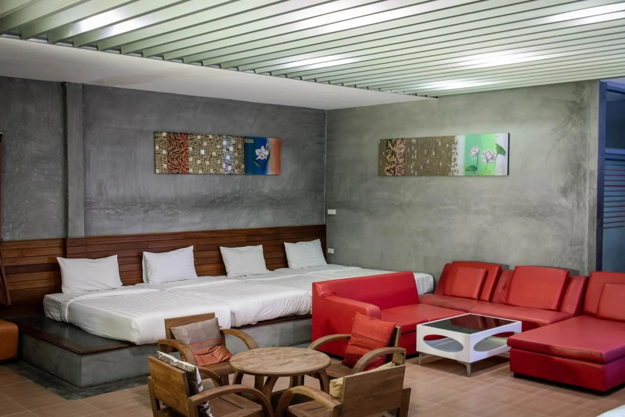 Bed in Namsai Resort Kanchanaburi