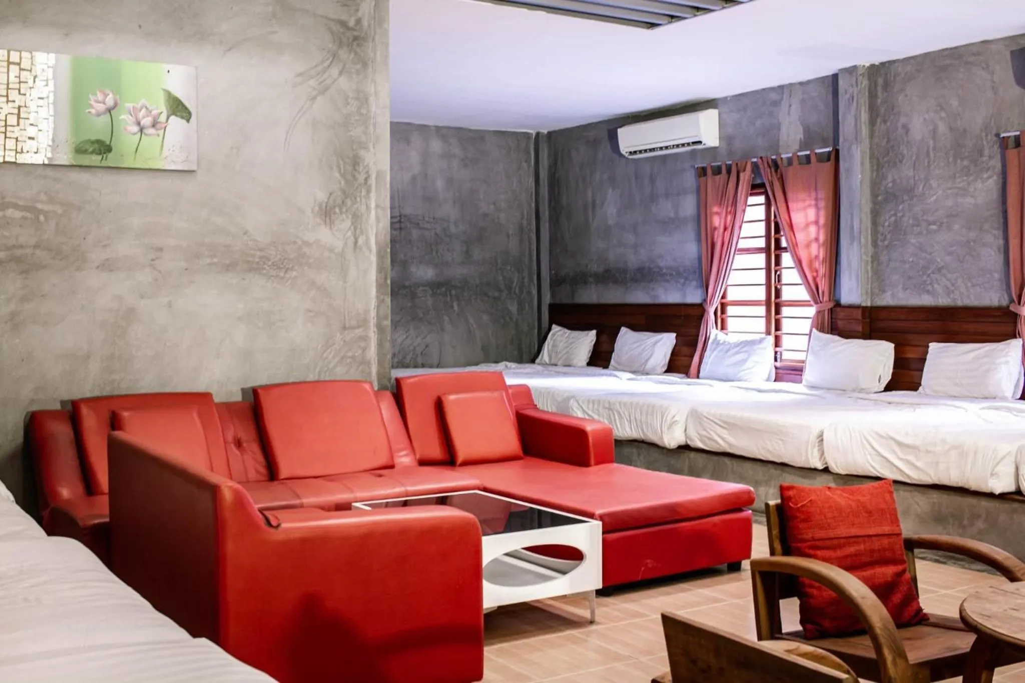 Bed in Namsai Resort Kanchanaburi