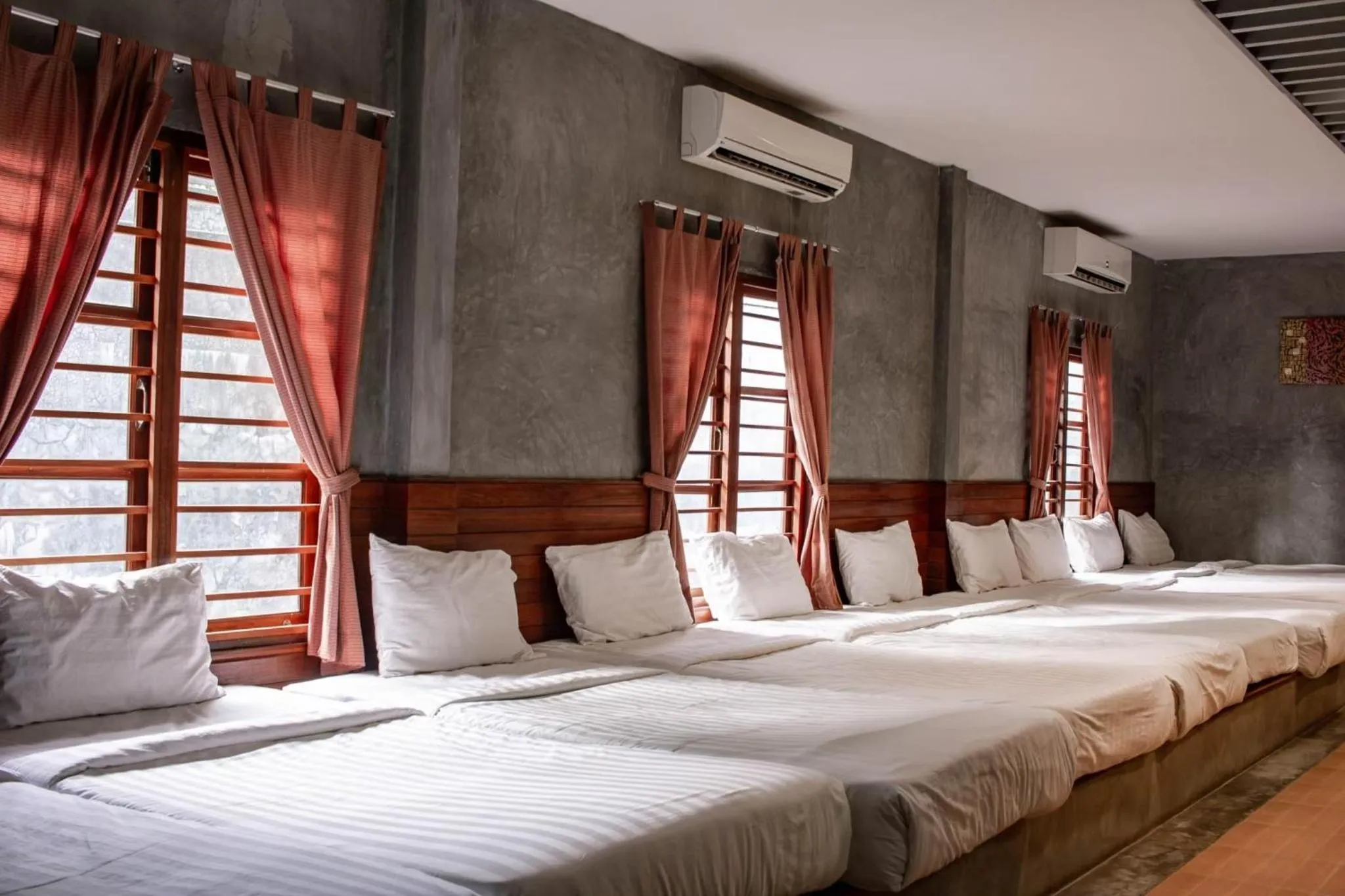 Bed in Namsai Resort Kanchanaburi