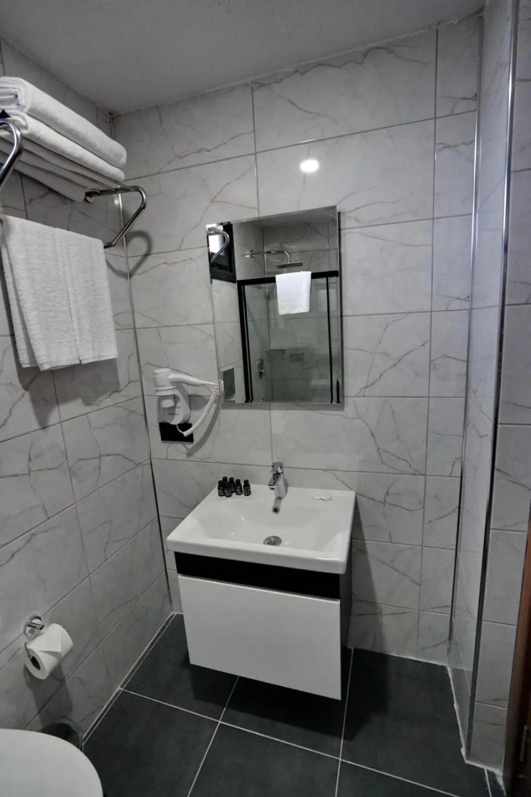 Shower in Shelton Airport Hotel