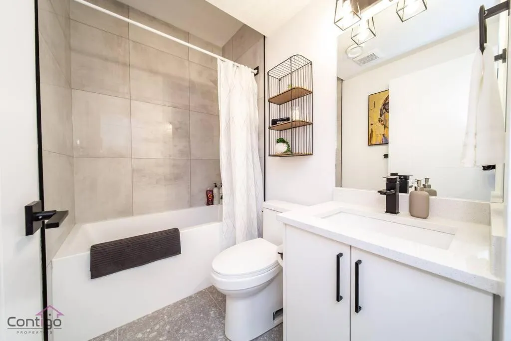 Shower in Luxe New York Style Bsmt Suite, Near DT & WEM, King Bed, WiFi