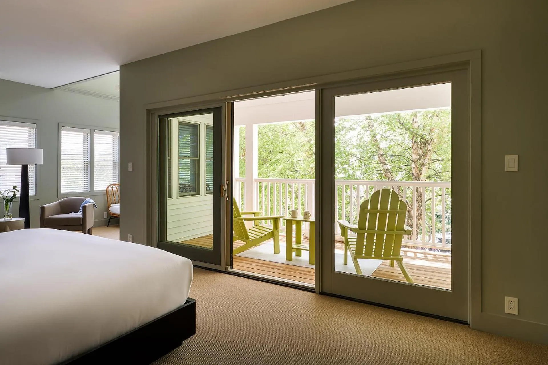 Balcony/Terrace, Bed in The Neighborhood Hotel New Buffalo