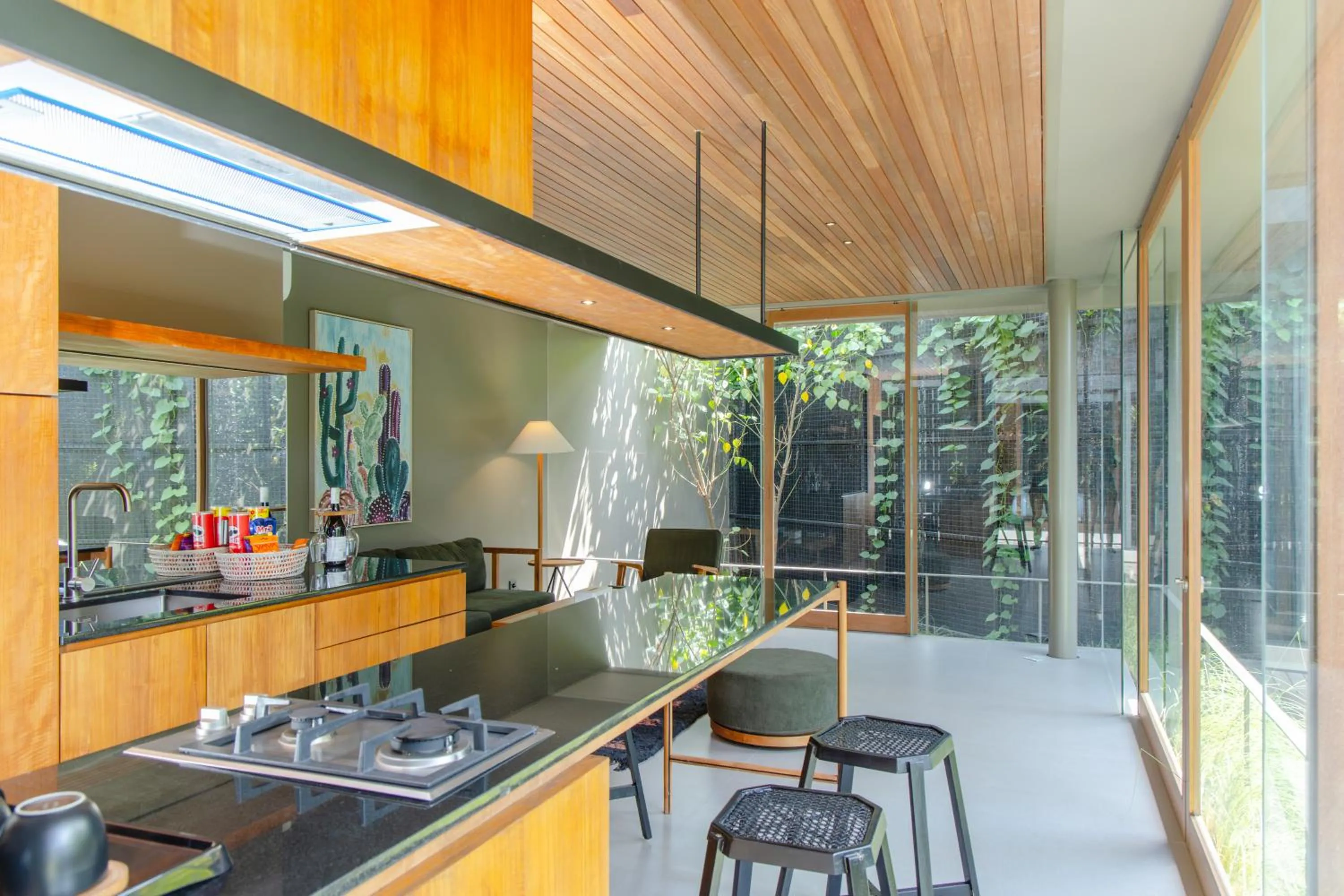 Kitchen or kitchenette in Domisili Villas Canggu Bali by Fays Hospitality