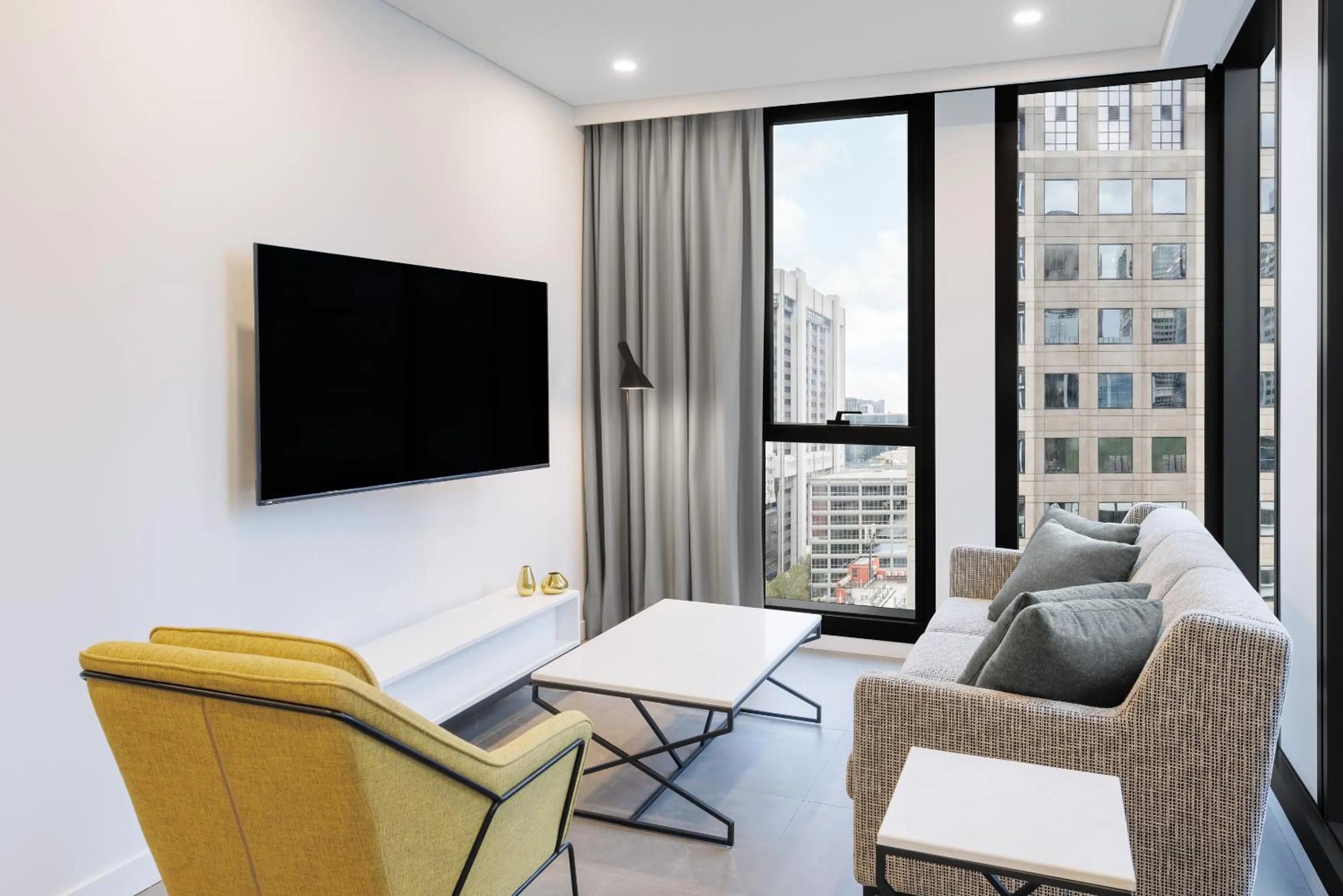 Living room in Meriton Suites Melbourne