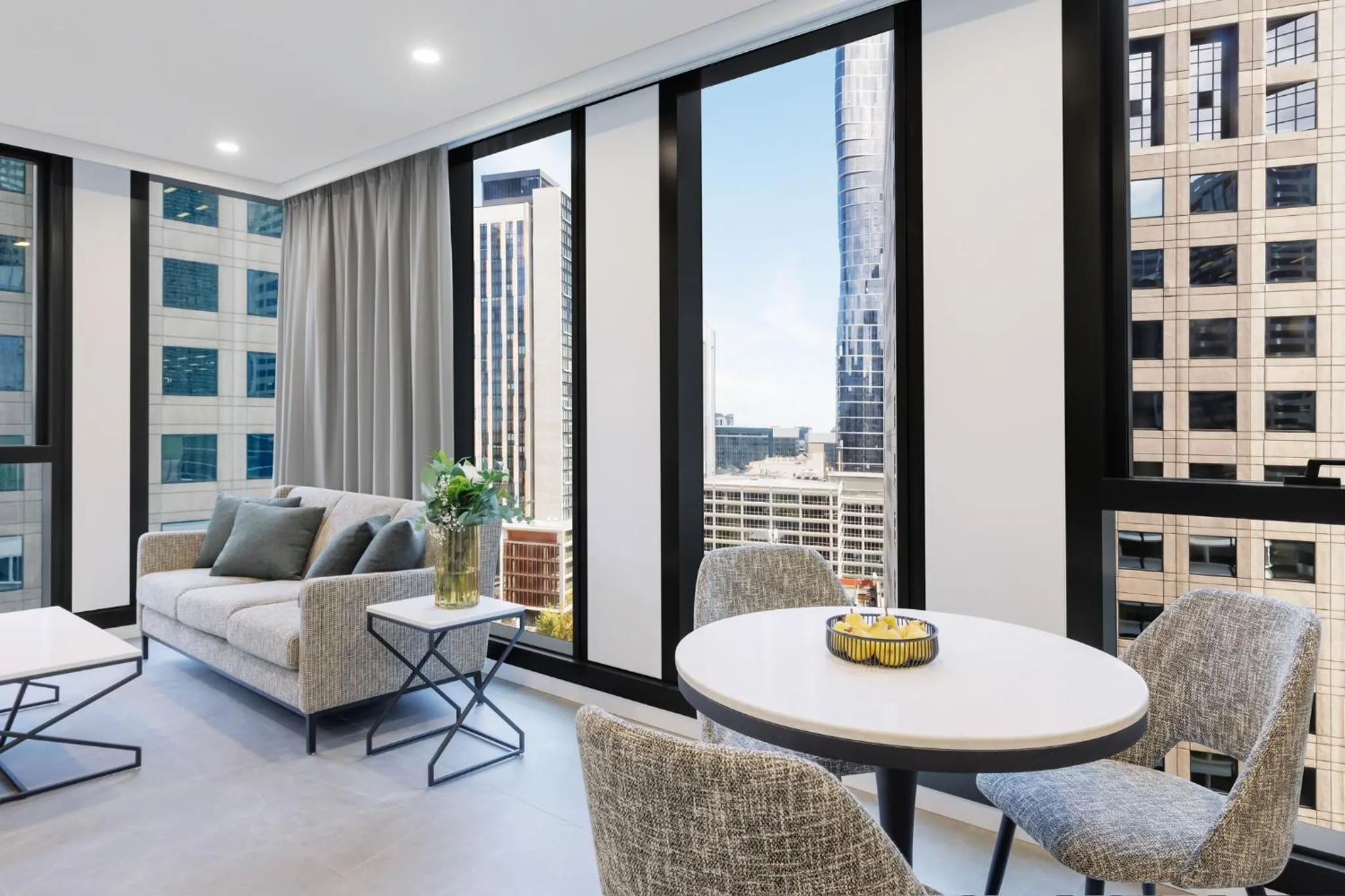 Dining area in Meriton Suites Melbourne