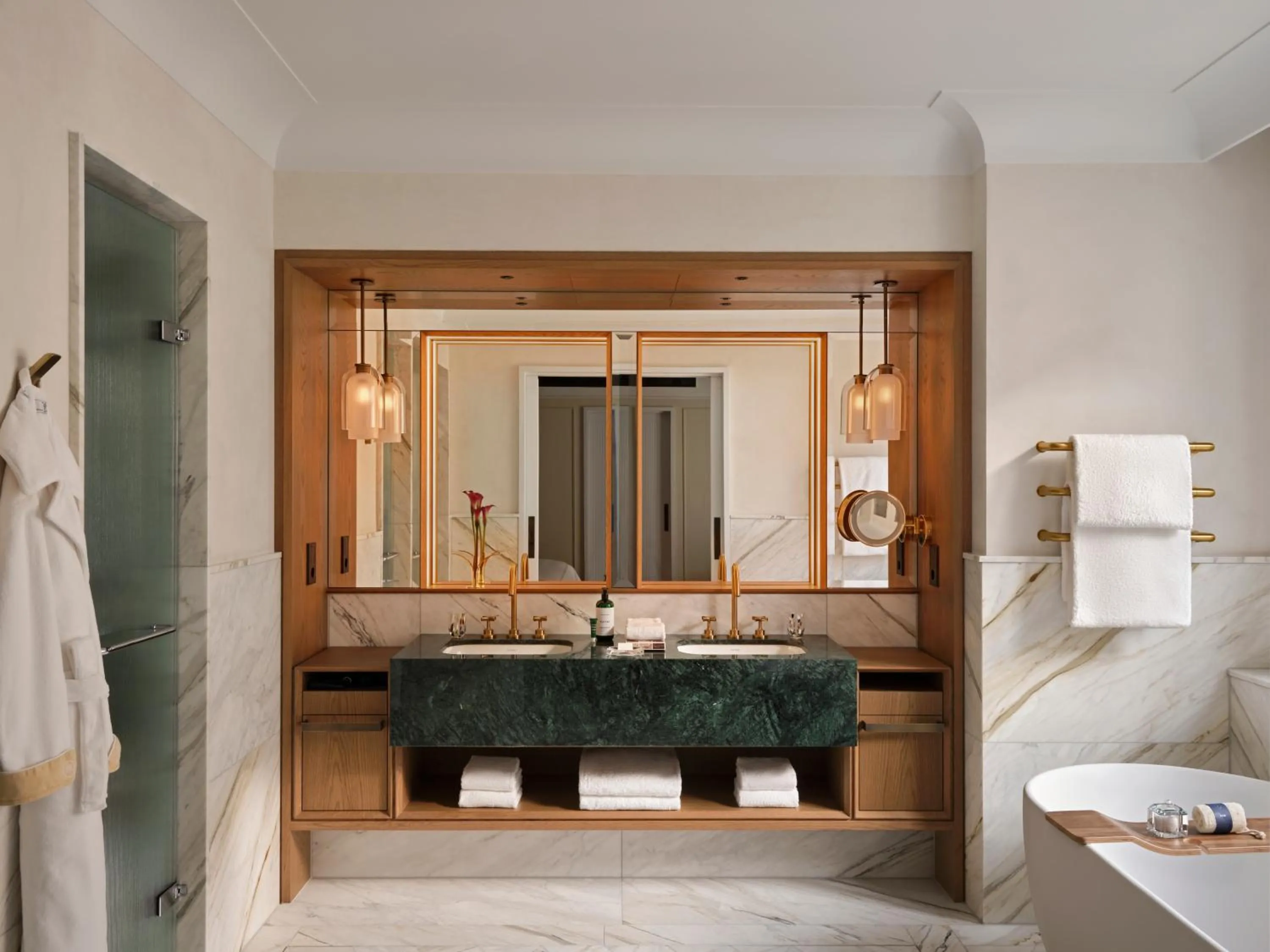 Bathroom, Bed in Rosewood Munich